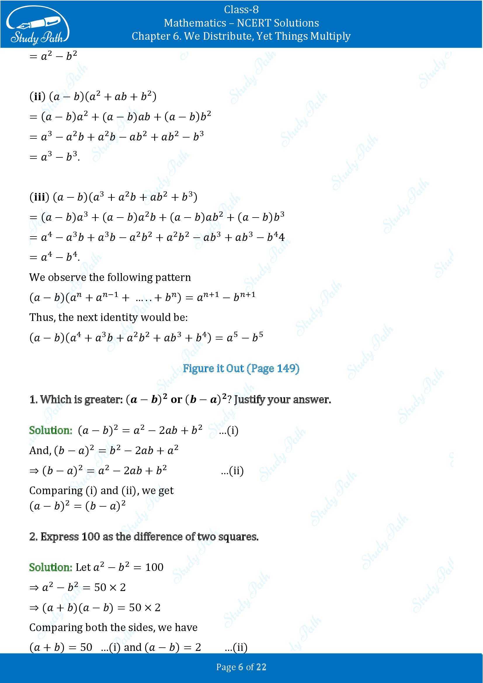 NCERT Solutions for Class 8 Maths Ganit Prakash Part 1 Chapter 6 We Distribute Yet Things Multiply 00006