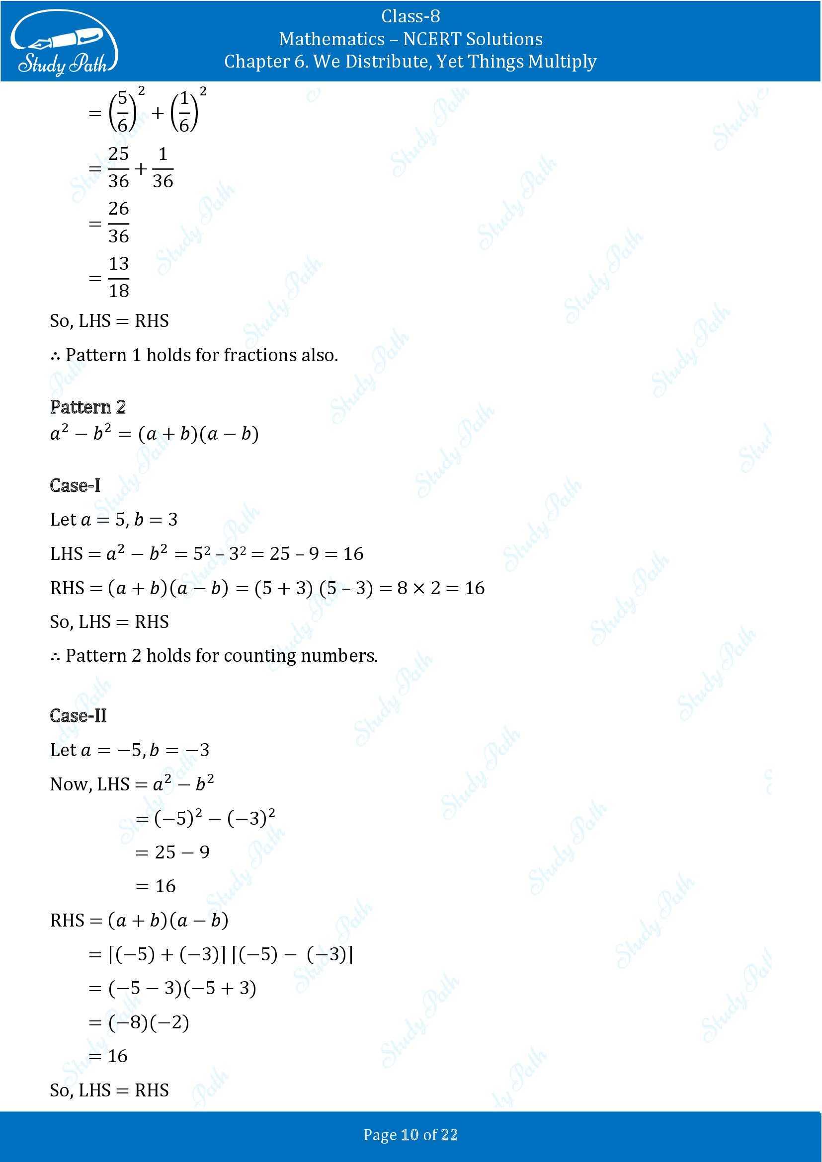NCERT Solutions for Class 8 Maths Ganit Prakash Part 1 Chapter 6 We Distribute Yet Things Multiply 00010