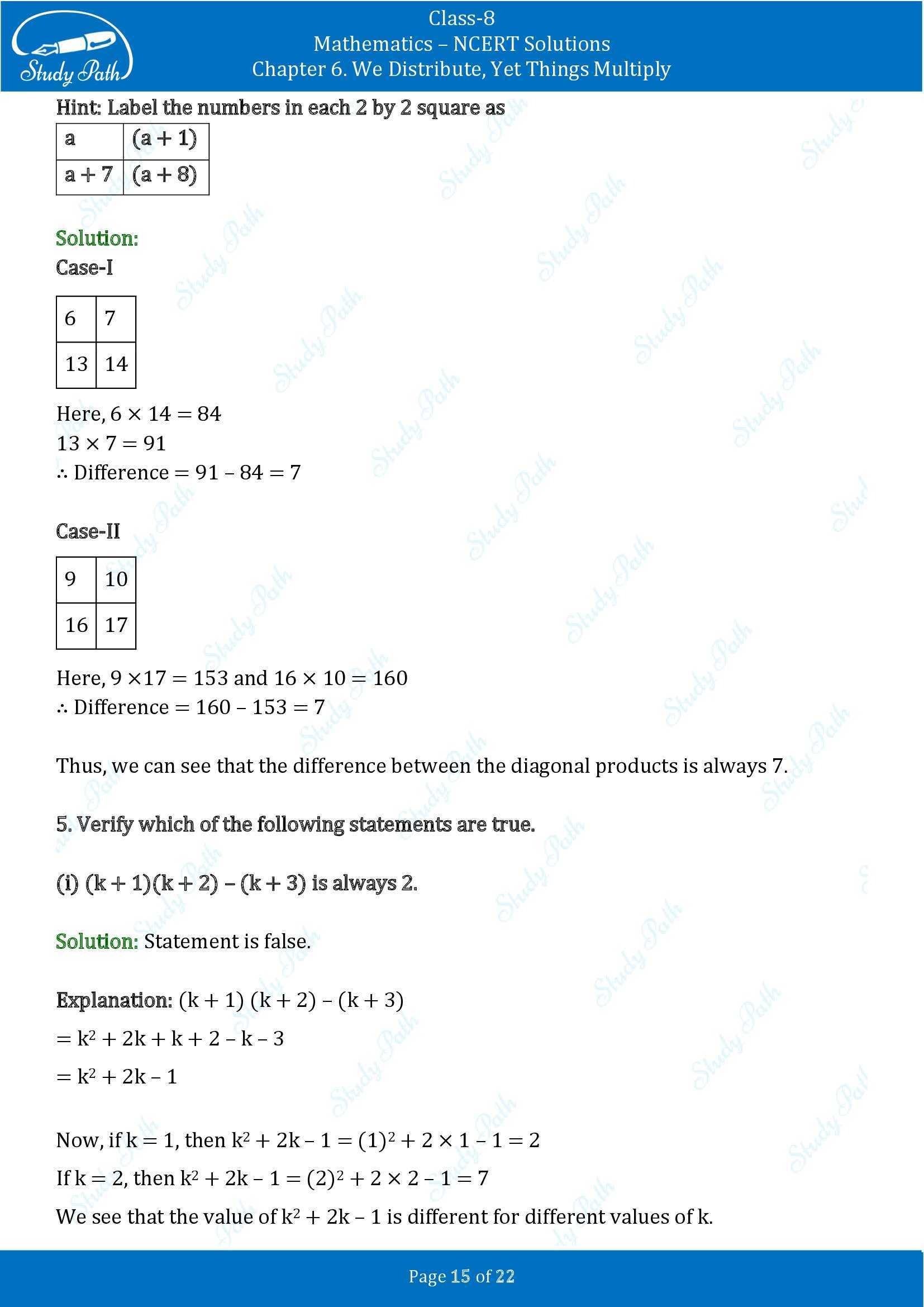 NCERT Solutions for Class 8 Maths Ganit Prakash Part 1 Chapter 6 We Distribute Yet Things Multiply 00015