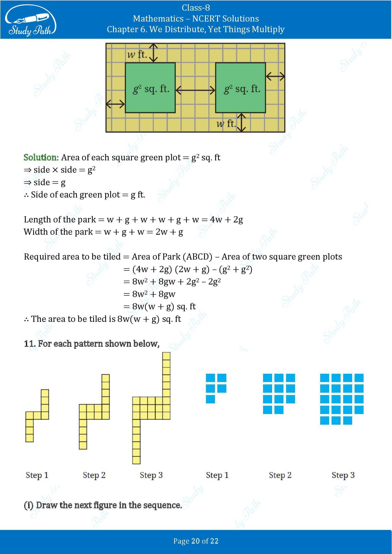 NCERT Solutions for Class 8 Maths Ganit Prakash Part 1 Chapter 6 We Distribute Yet Things Multiply 00020