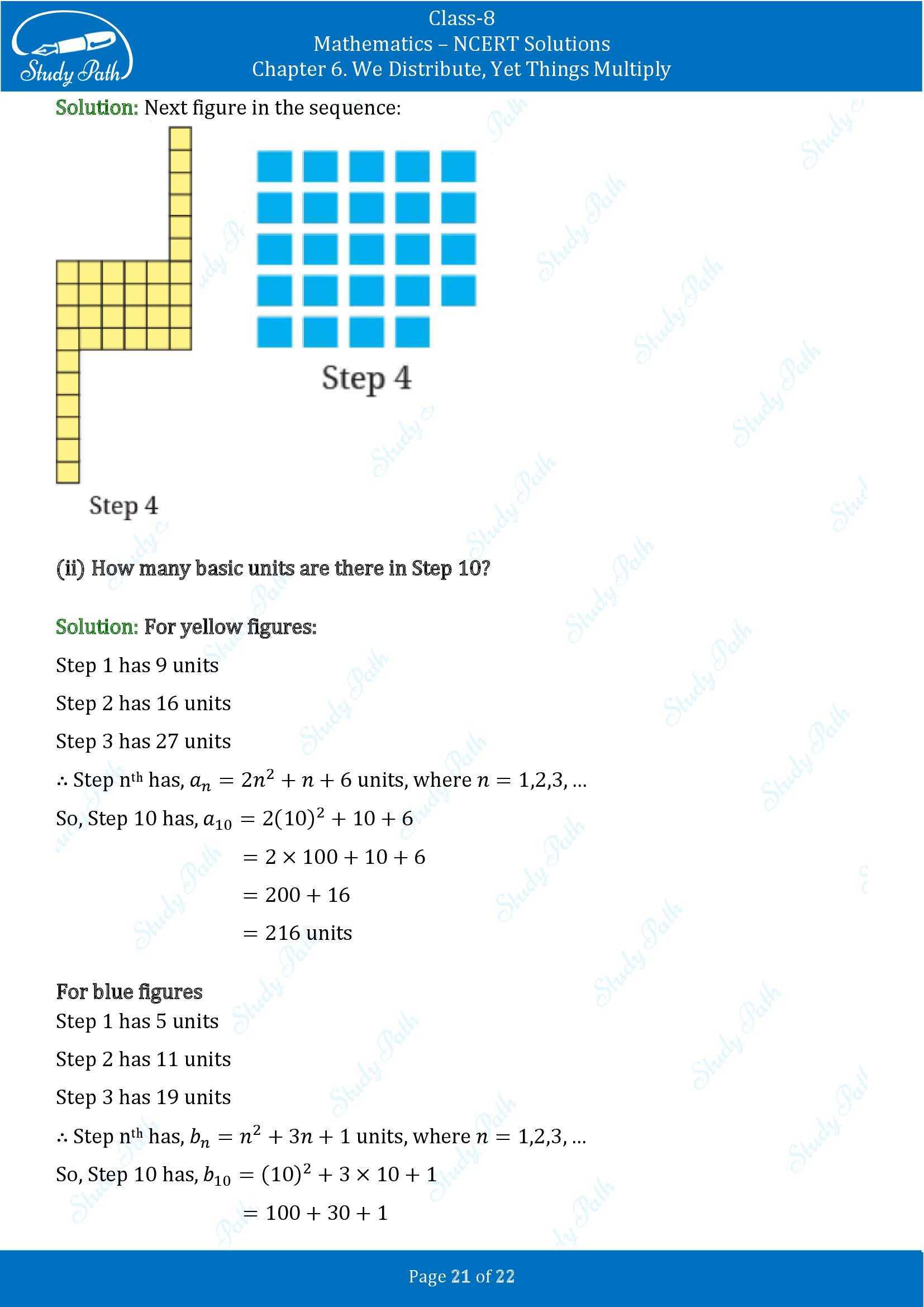 NCERT Solutions for Class 8 Maths Ganit Prakash Part 1 Chapter 6 We Distribute Yet Things Multiply 00021