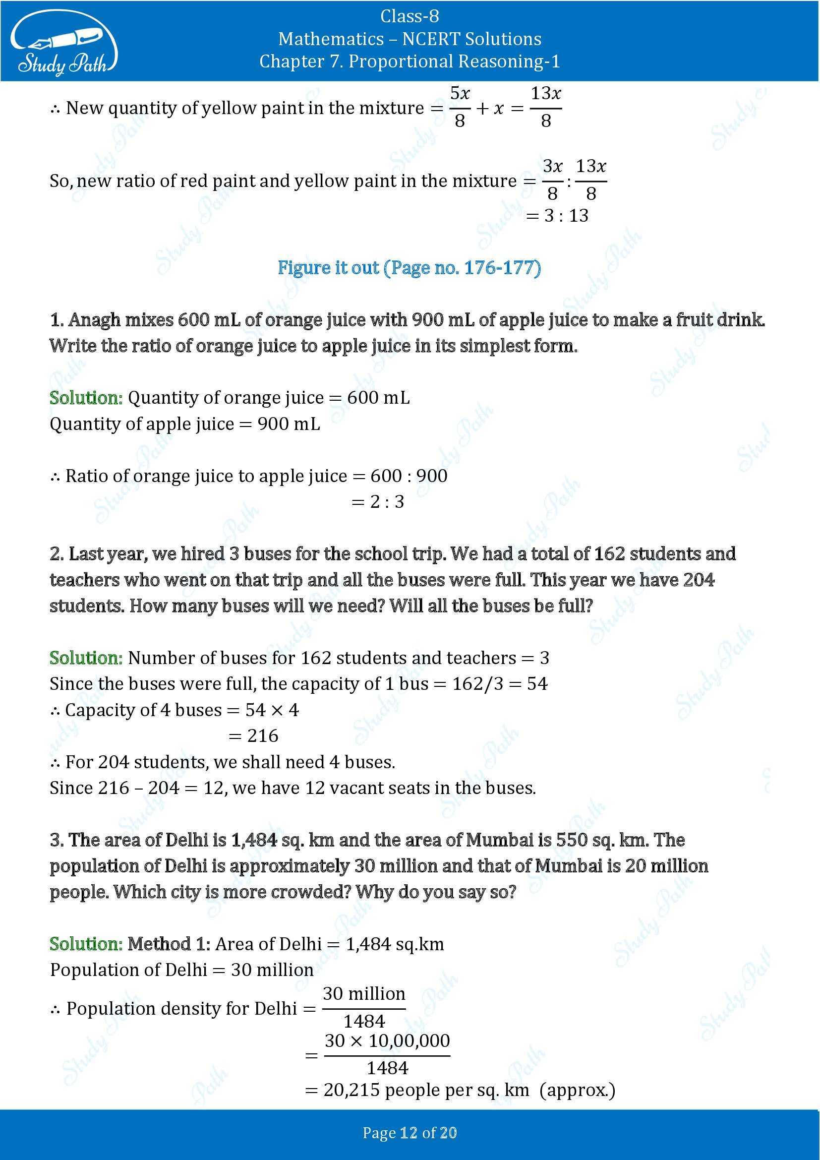 NCERT Solutions for Class 8 Maths Ganit Prakash Part 1 Chapter 7 Proportional Reasoning 1 00012