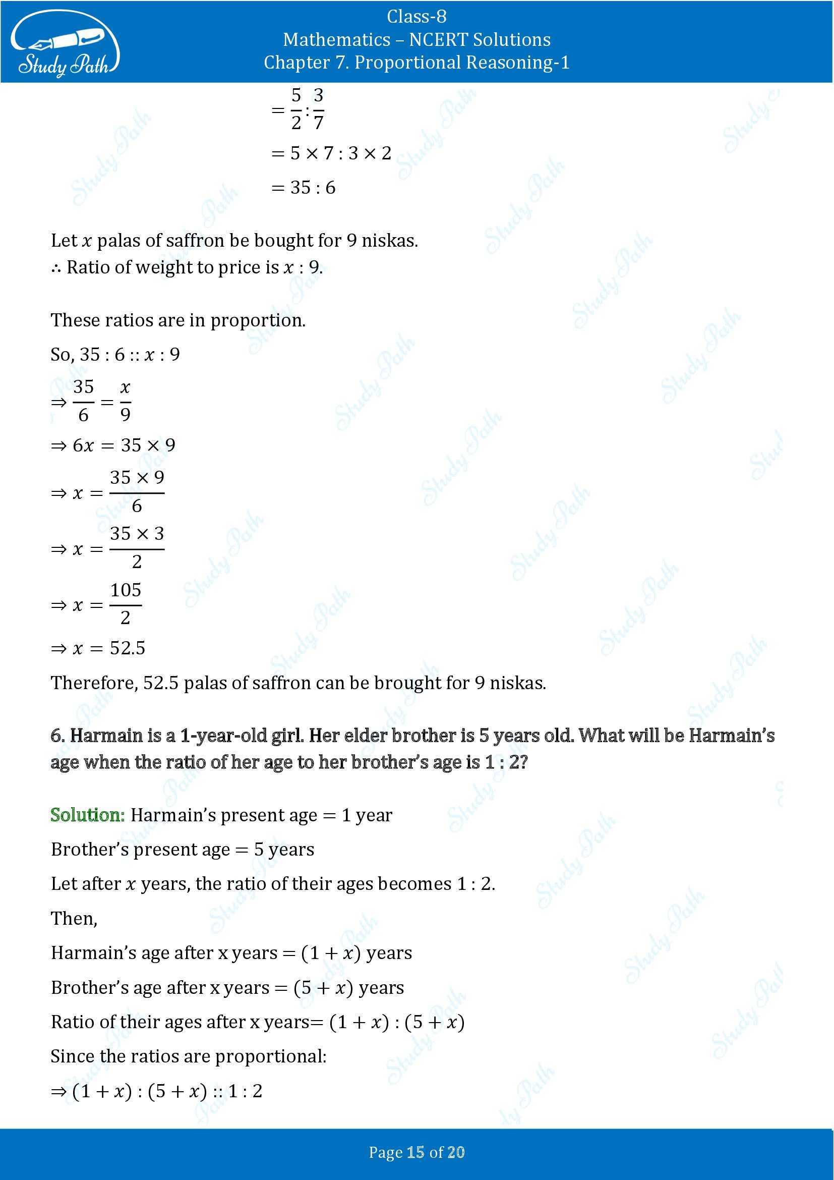 NCERT Solutions for Class 8 Maths Ganit Prakash Part 1 Chapter 7 Proportional Reasoning 1 00015