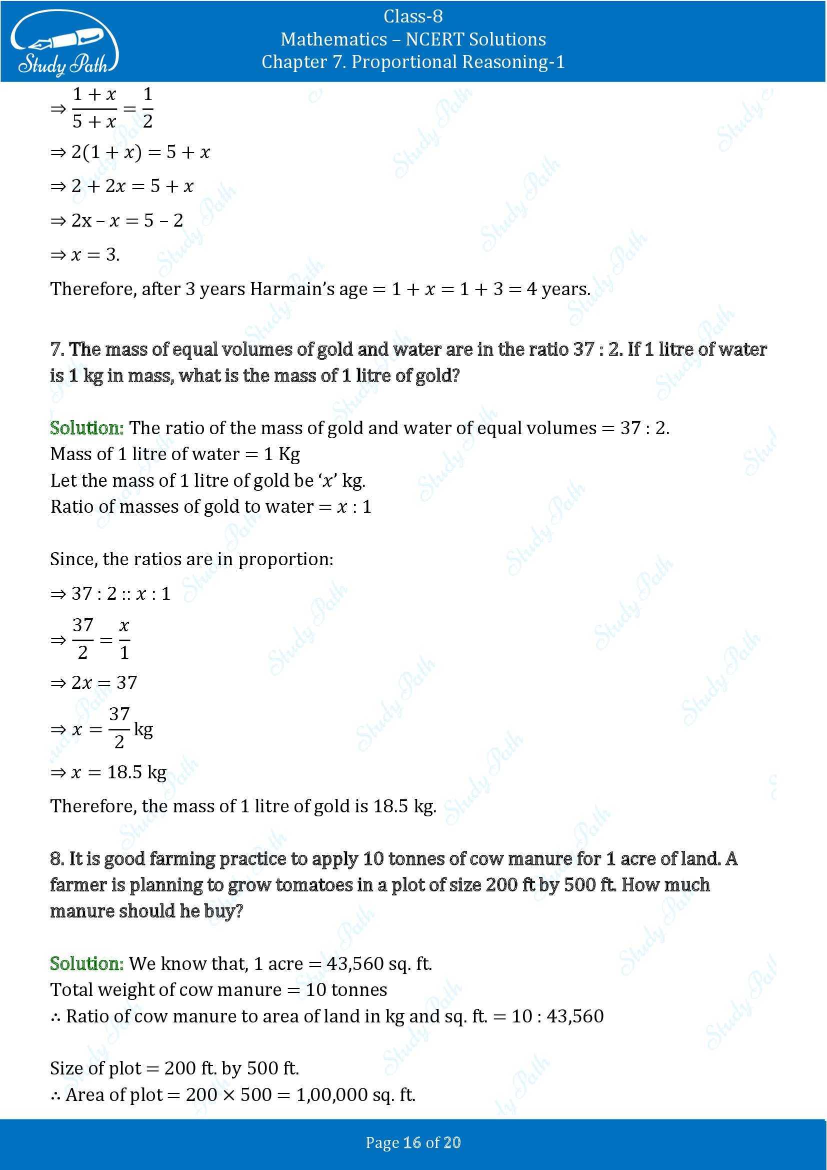 NCERT Solutions for Class 8 Maths Ganit Prakash Part 1 Chapter 7 Proportional Reasoning 1 00016