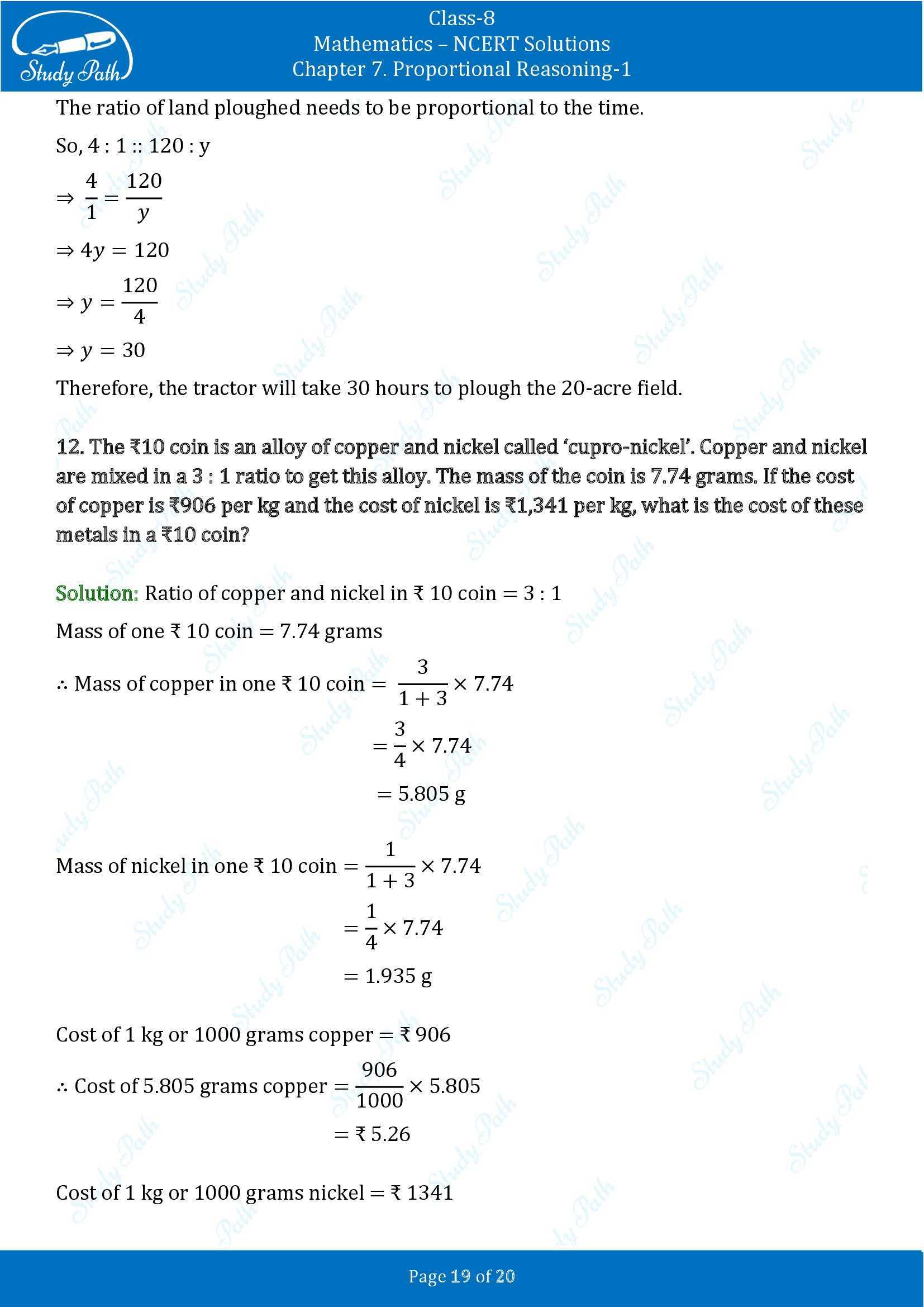 NCERT Solutions for Class 8 Maths Ganit Prakash Part 1 Chapter 7 Proportional Reasoning 1 00019
