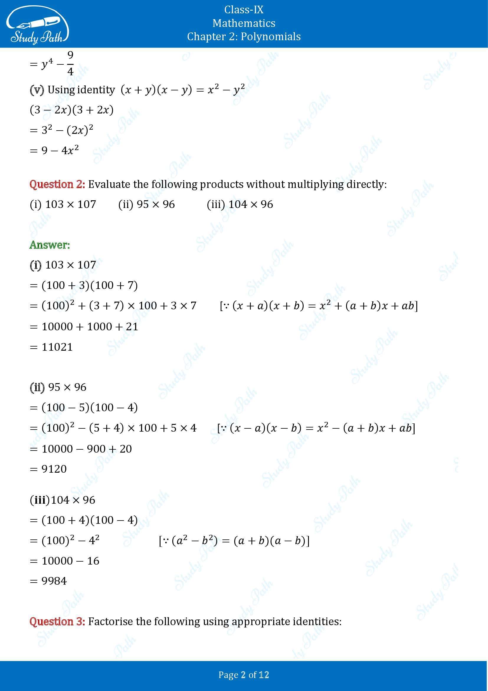 NCERT Solutions for Class 9 Maths Chapter 2 Polynomials Exercise 2.4 00002