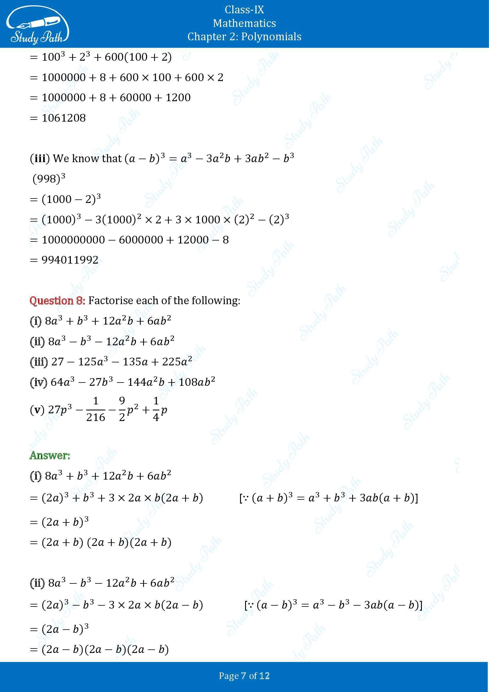 NCERT Solutions for Class 9 Maths Chapter 2 Polynomials Exercise 2.4 00007