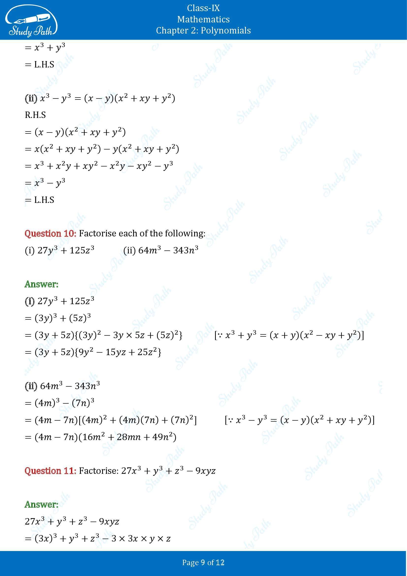NCERT Solutions for Class 9 Maths Chapter 2 Polynomials Exercise 2.4 00009