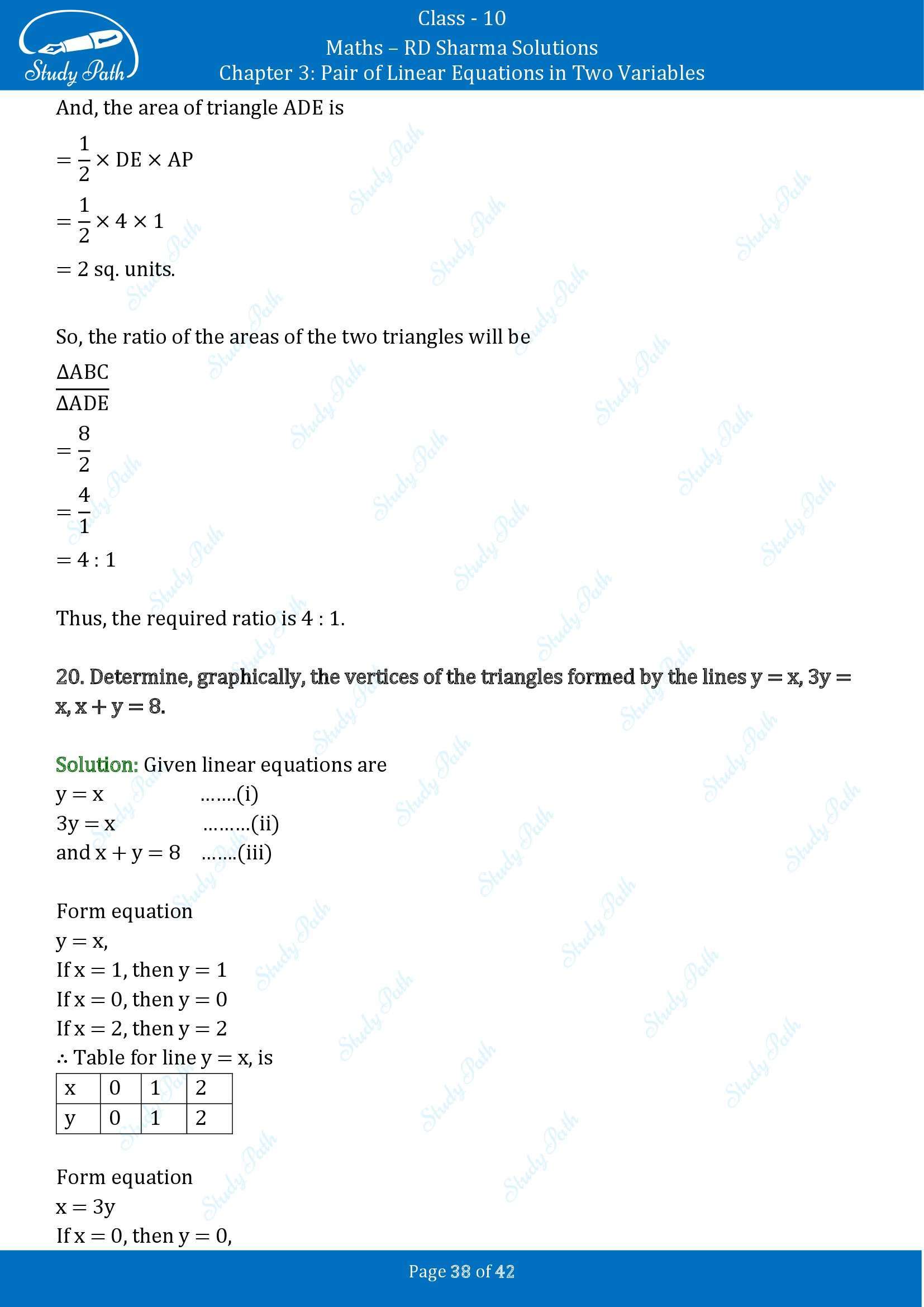 RD Sharma Solutions Class 10 Chapter 3 Pair of Linear Equations in Two Variables Exercise 3.2 00038
