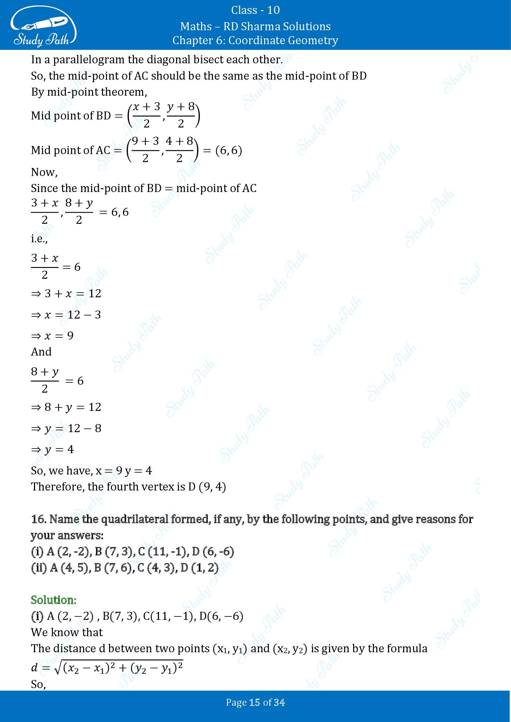 RD Sharma Solutions Class 10 Chapter 6 Coordinate Geometry Exercise 6.2 00015