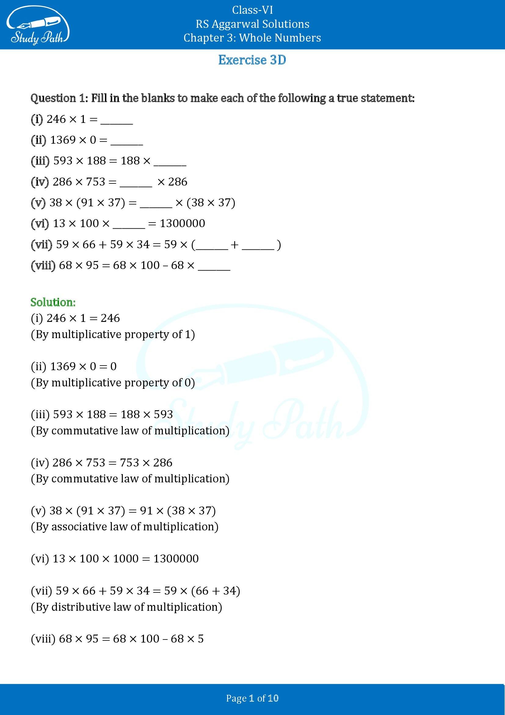 RS Aggarwal Solutions Class 6 Chapter 3 Whole Numbers Exercise 3D 00001