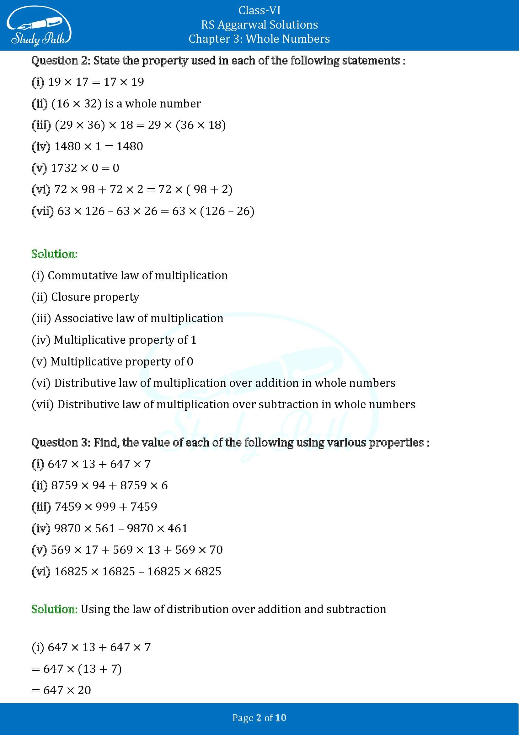 RS Aggarwal Solutions Class 6 Chapter 3 Whole Numbers Exercise 3D 00002