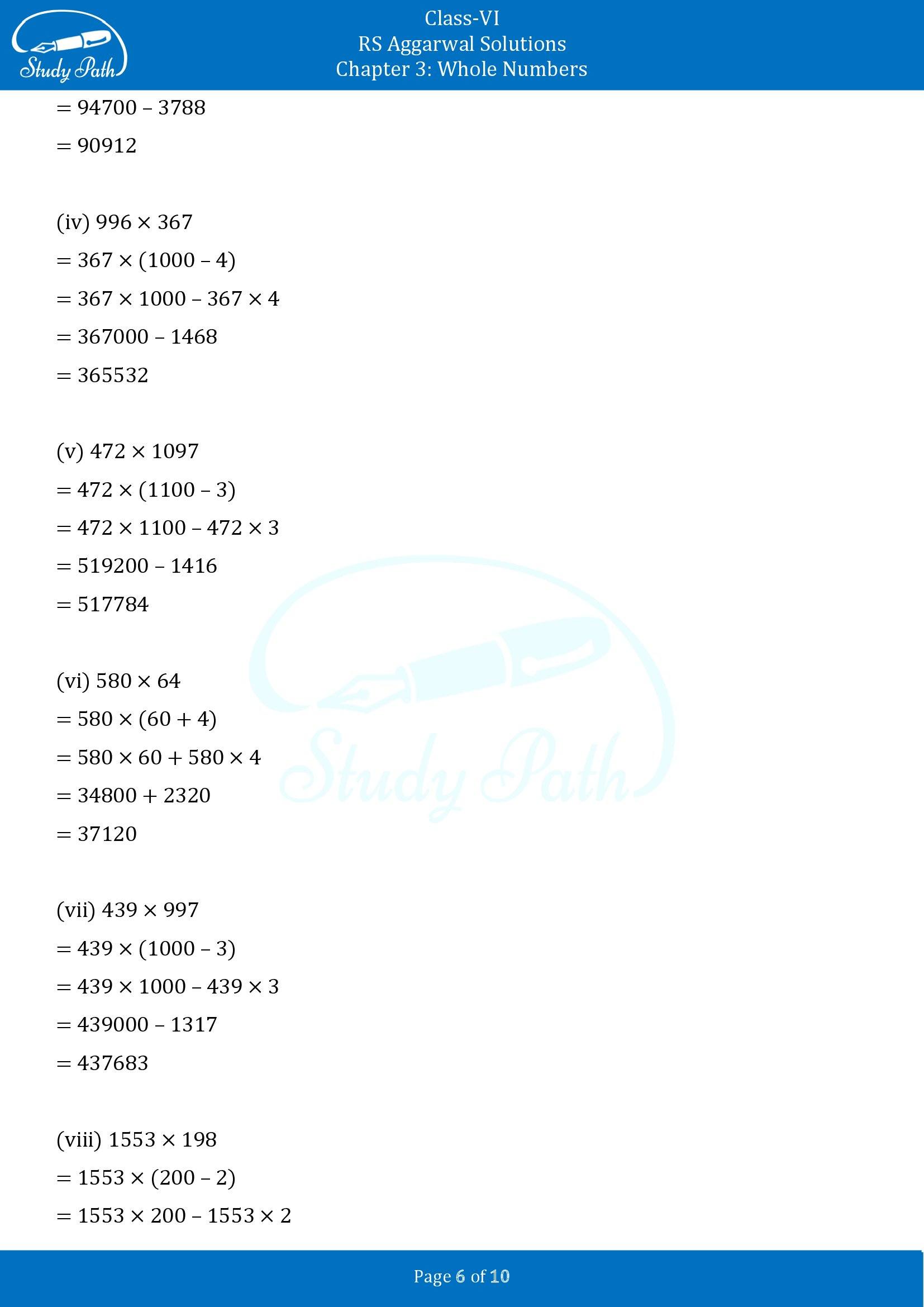 RS Aggarwal Solutions Class 6 Chapter 3 Whole Numbers Exercise 3D 00006