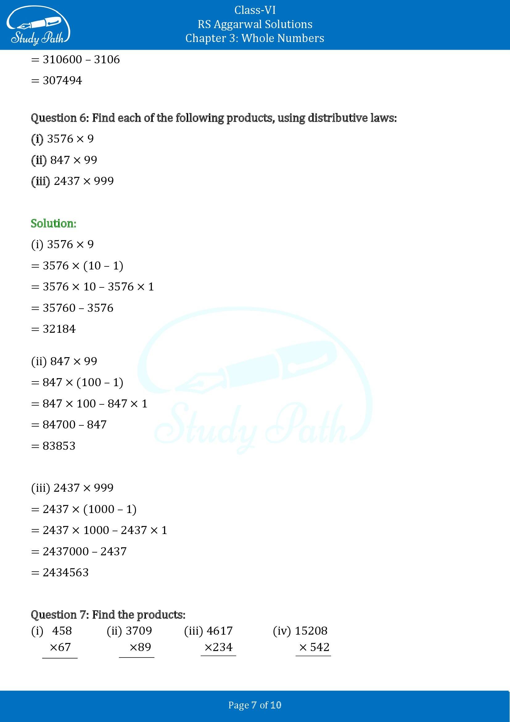 RS Aggarwal Solutions Class 6 Chapter 3 Whole Numbers Exercise 3D 00007