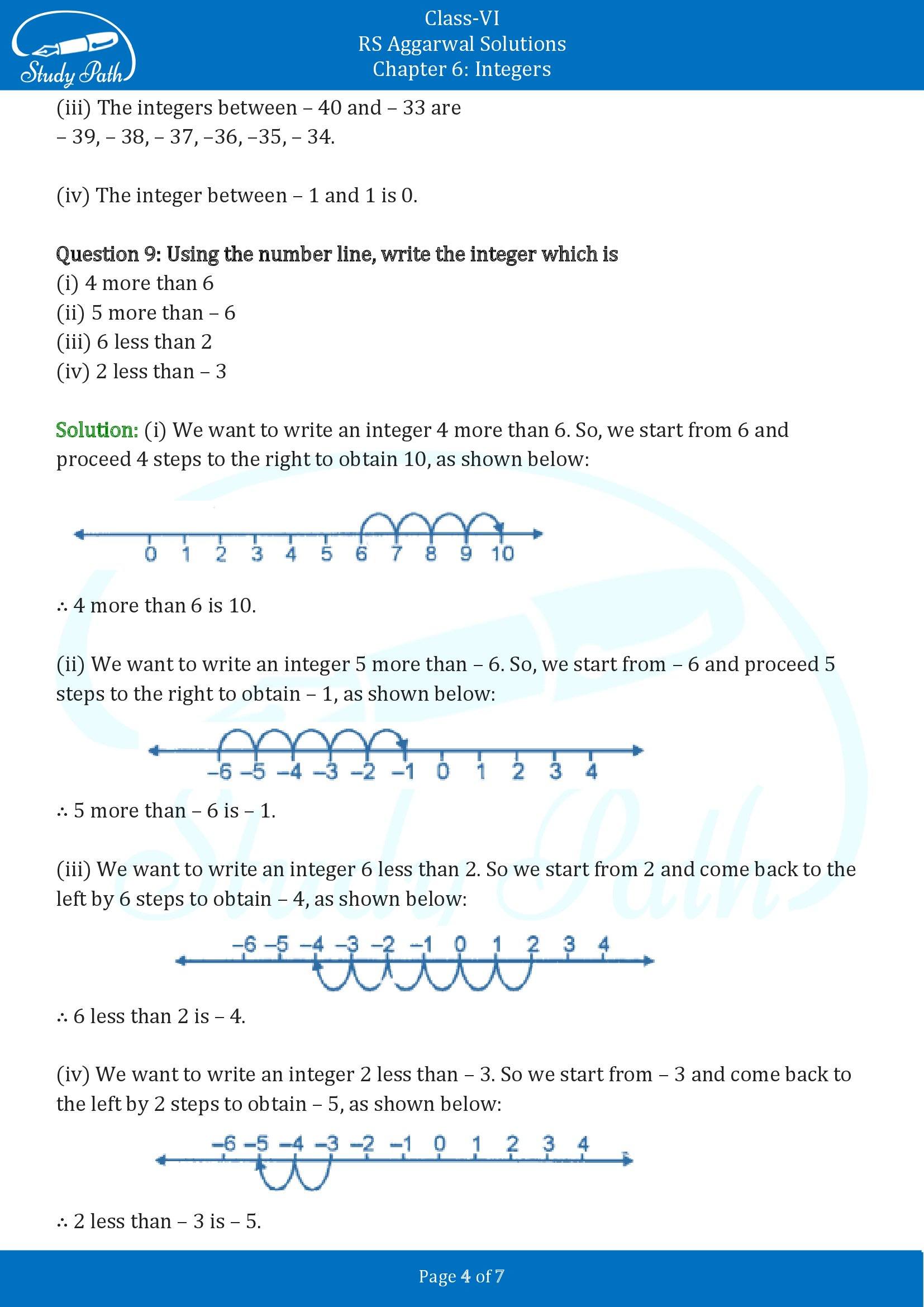 RS Aggarwal Solutions Class 6 Chapter 6 Integers Exercise 6A 00004