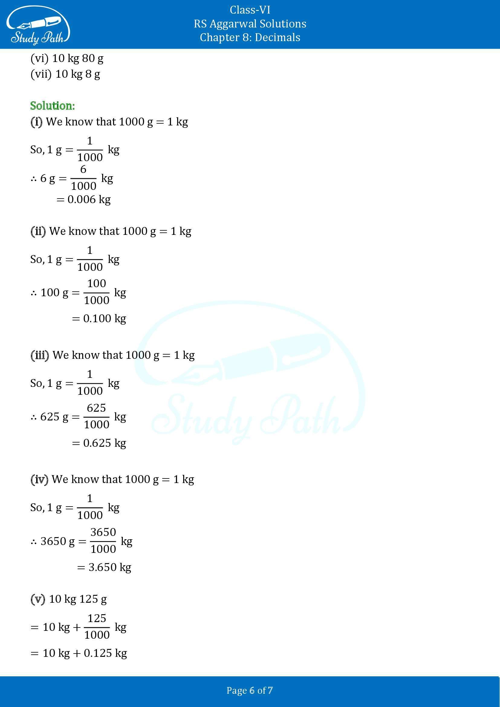 RS Aggarwal Solutions Class 6 Chapter 8 Decimals Exercise 8C 00006