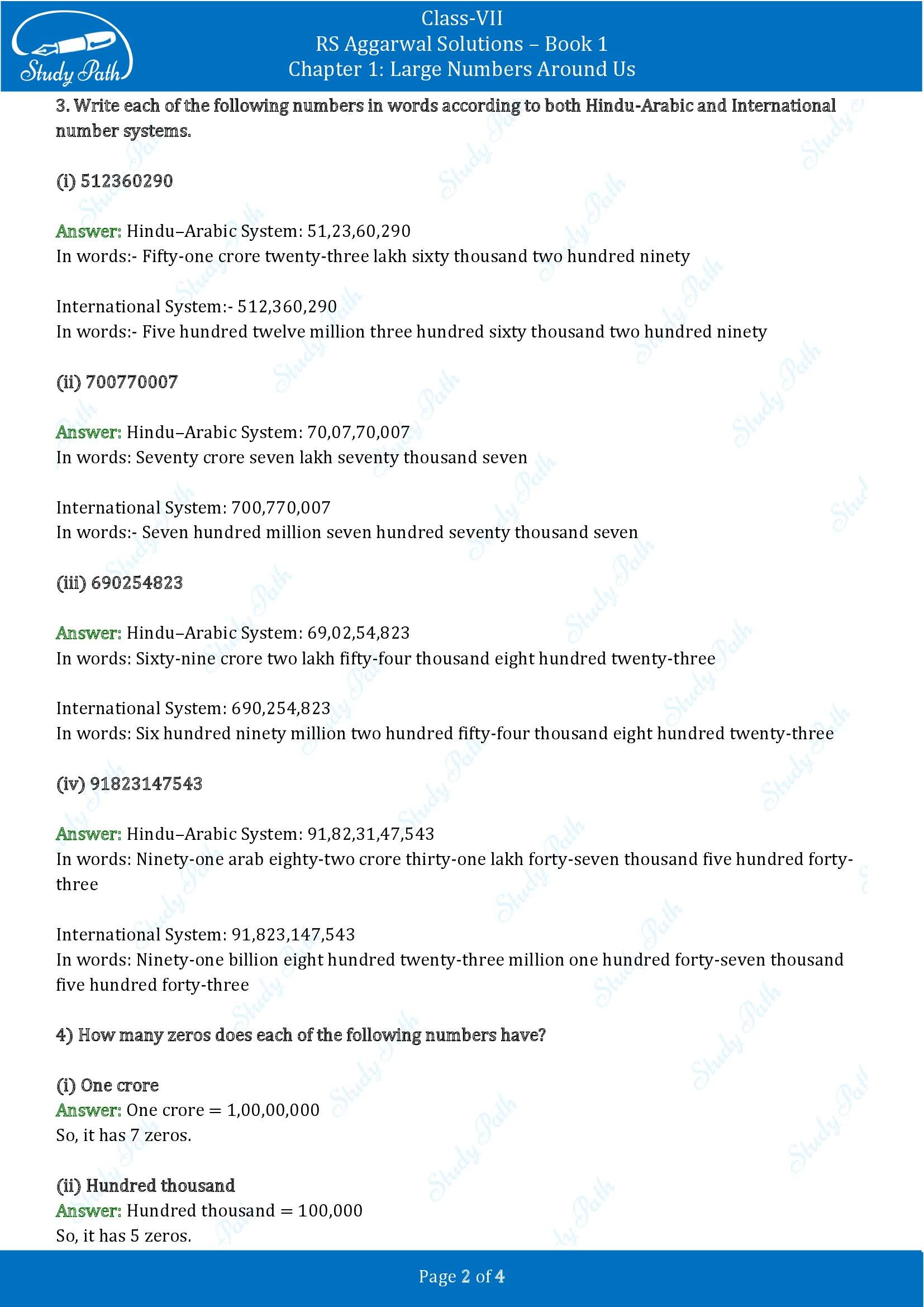 RS Aggarwal Solutions Class 7 Book 1 Chapter 1 Large Numbers Around Us Exercise 1A 00002