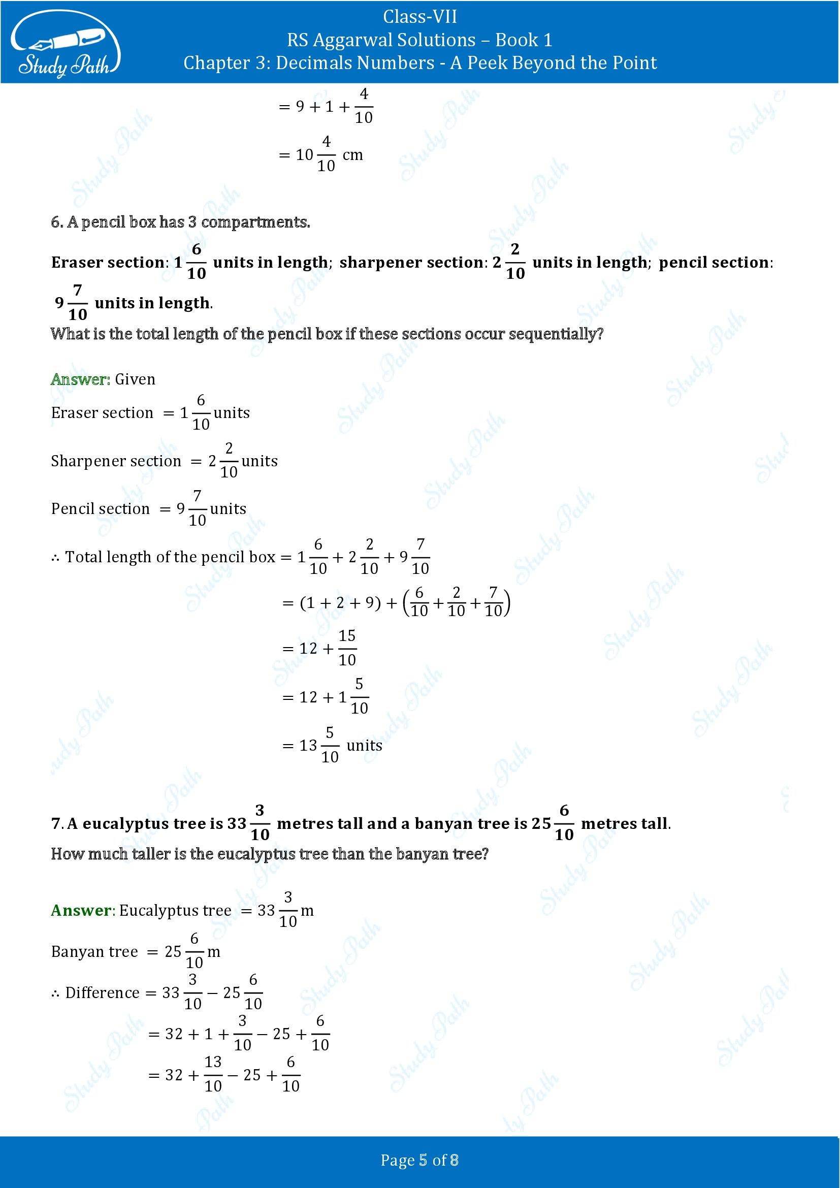 RS Aggarwal Solutions Class 7 Book 1 Chapter 3 Decimals Numbers A Peek Beyond the Point Exercise 3A 00005