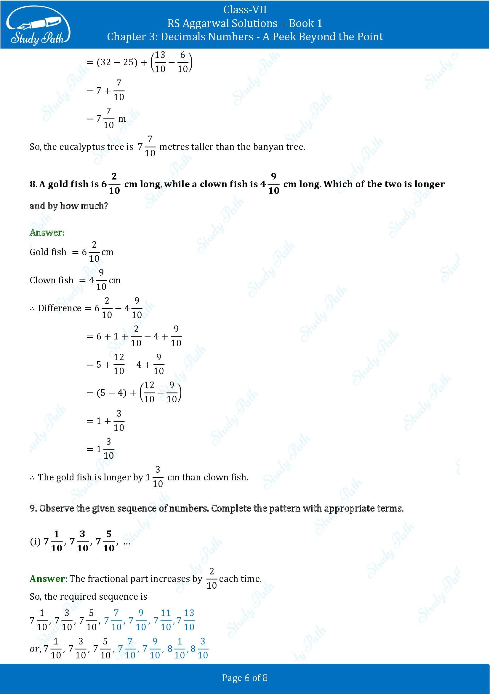 RS Aggarwal Solutions Class 7 Book 1 Chapter 3 Decimals Numbers A Peek Beyond the Point Exercise 3A 00006