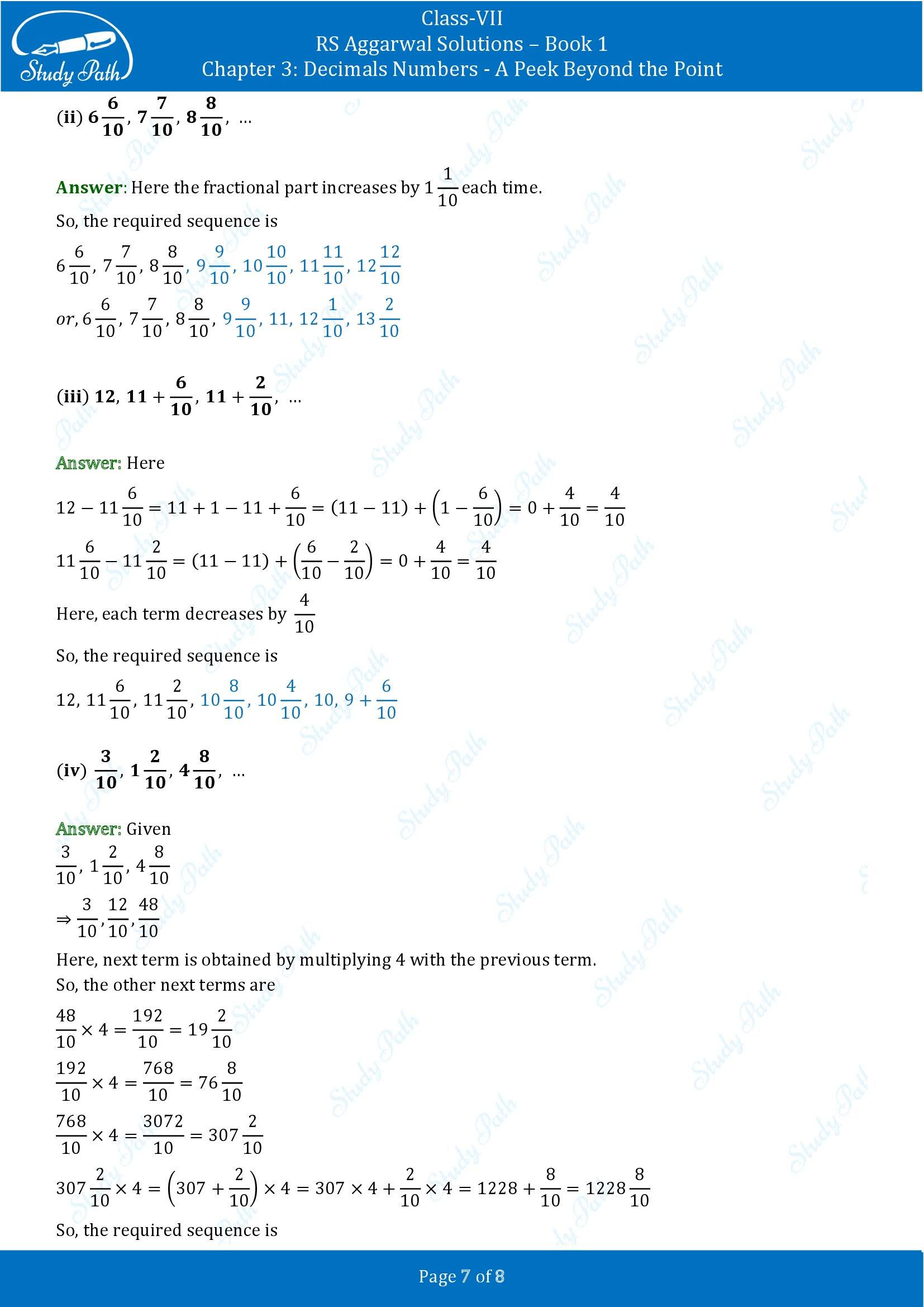 RS Aggarwal Solutions Class 7 Book 1 Chapter 3 Decimals Numbers A Peek Beyond the Point Exercise 3A 00007