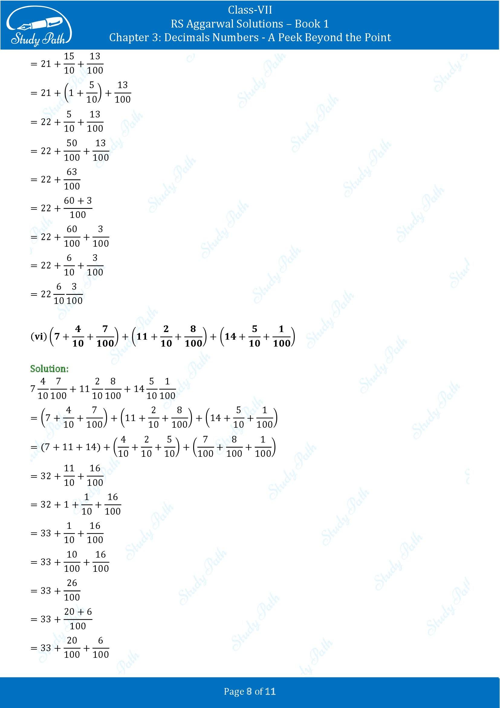 RS Aggarwal Solutions Class 7 Book 1 Chapter 3 Decimals Numbers A Peek Beyond the Point Exercise 3B 00008