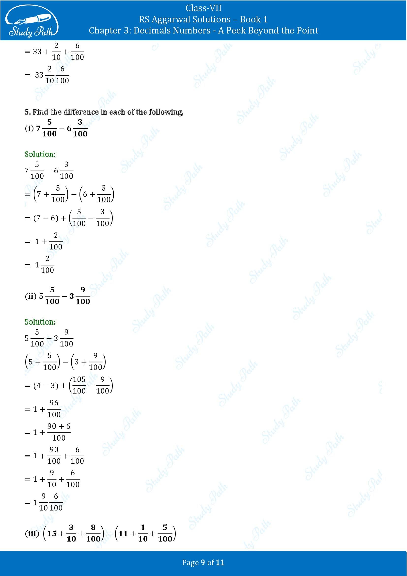 RS Aggarwal Solutions Class 7 Book 1 Chapter 3 Decimals Numbers A Peek Beyond the Point Exercise 3B 00009