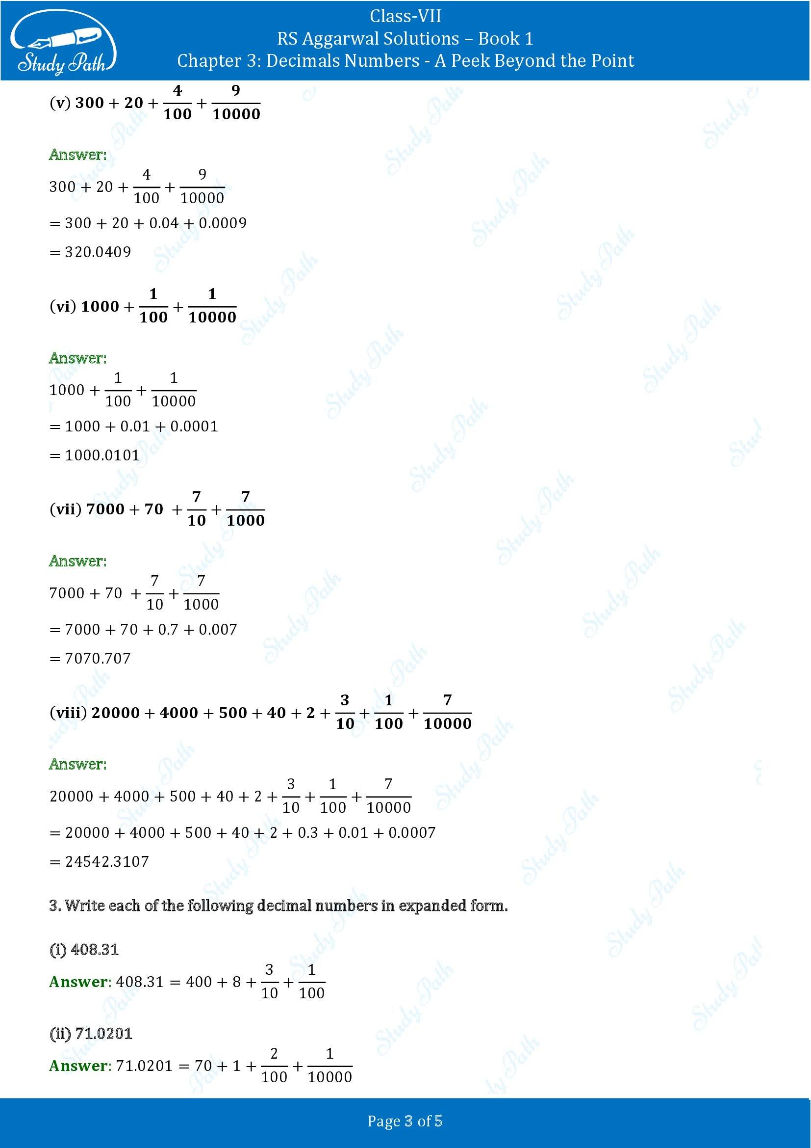 RS Aggarwal Solutions Class 7 Book 1 Chapter 3 Decimals Numbers A Peek Beyond the Point Exercise 3C 00003