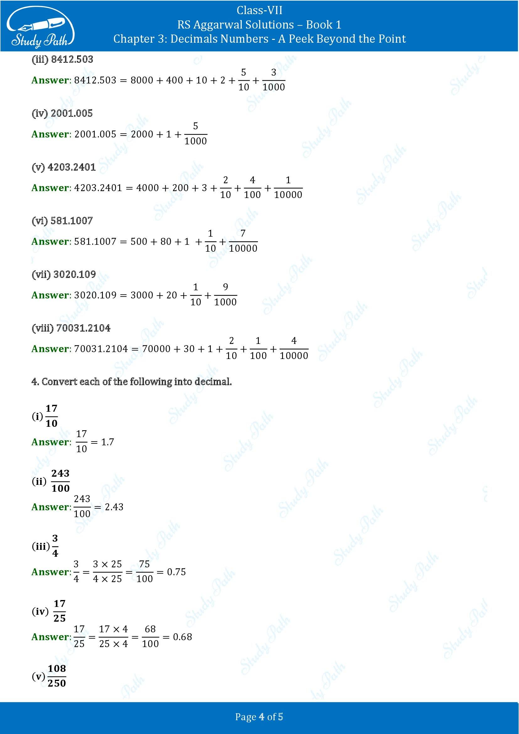 RS Aggarwal Solutions Class 7 Book 1 Chapter 3 Decimals Numbers A Peek Beyond the Point Exercise 3C 00004