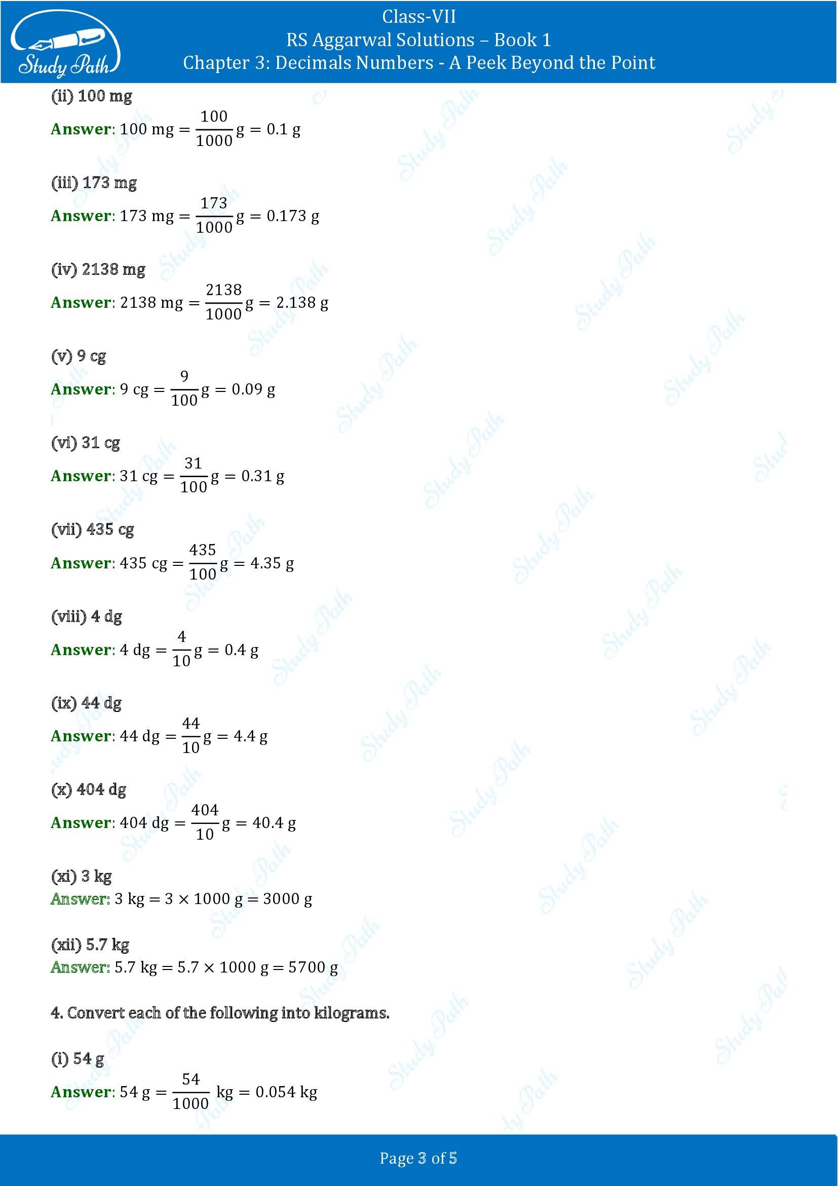 RS Aggarwal Solutions Class 7 Book 1 Chapter 3 Decimals Numbers A Peek Beyond the Point Exercise 3D 00003