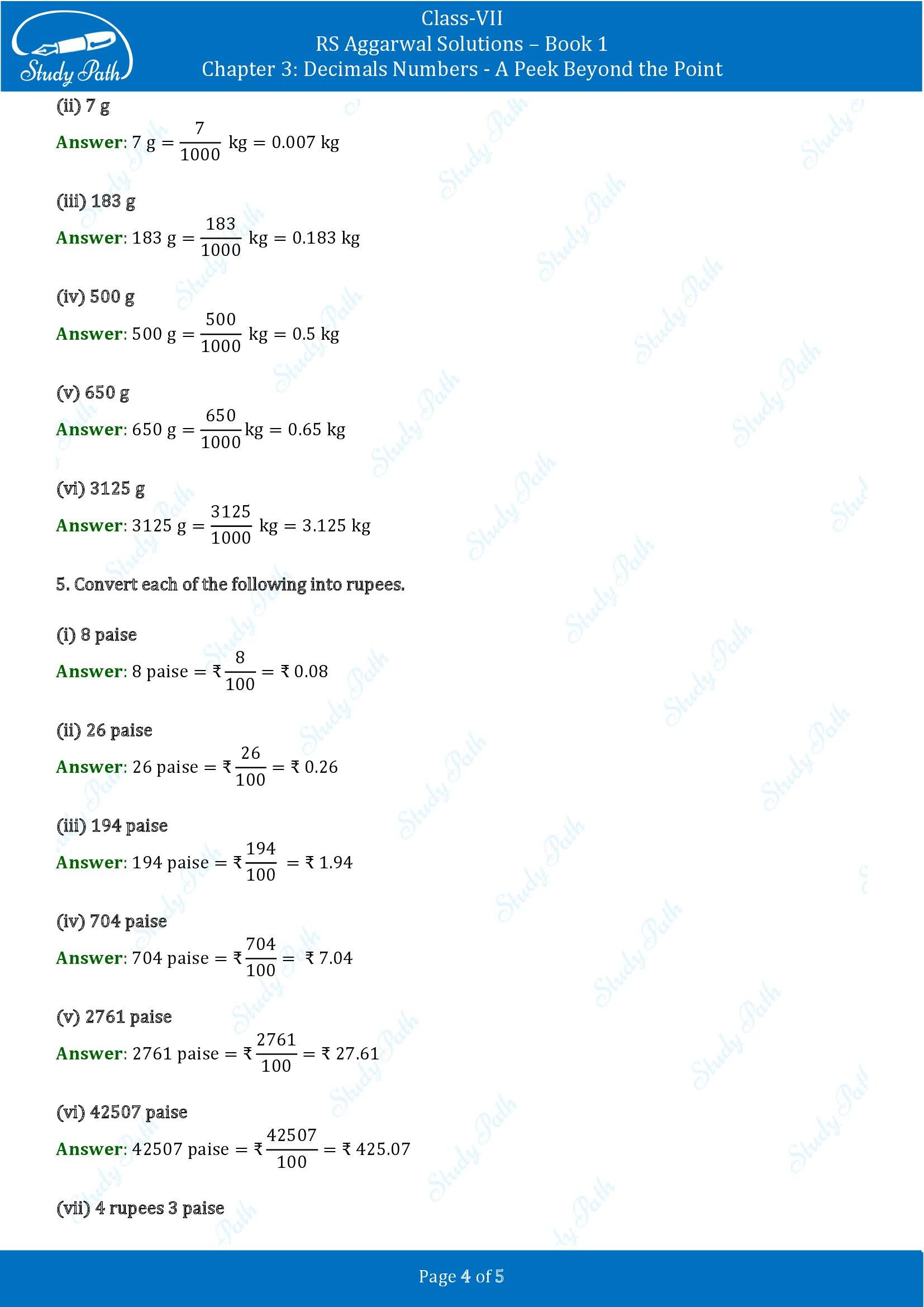 RS Aggarwal Solutions Class 7 Book 1 Chapter 3 Decimals Numbers A Peek Beyond the Point Exercise 3D 00004