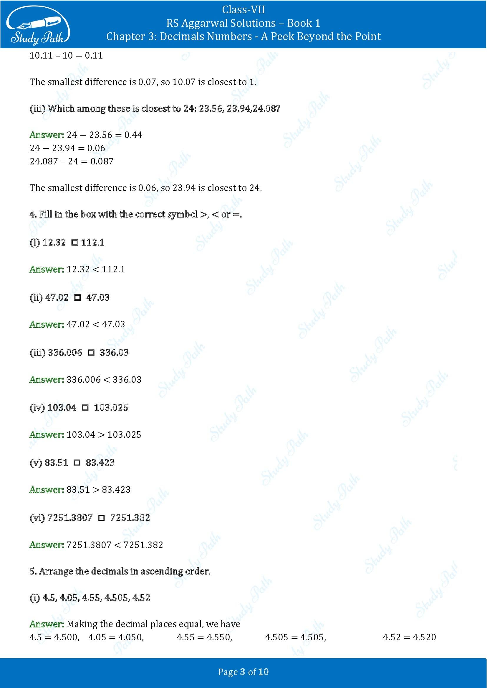 RS Aggarwal Solutions Class 7 Book 1 Chapter 3 Decimals Numbers A Peek Beyond the Point Exercise 3E 00003