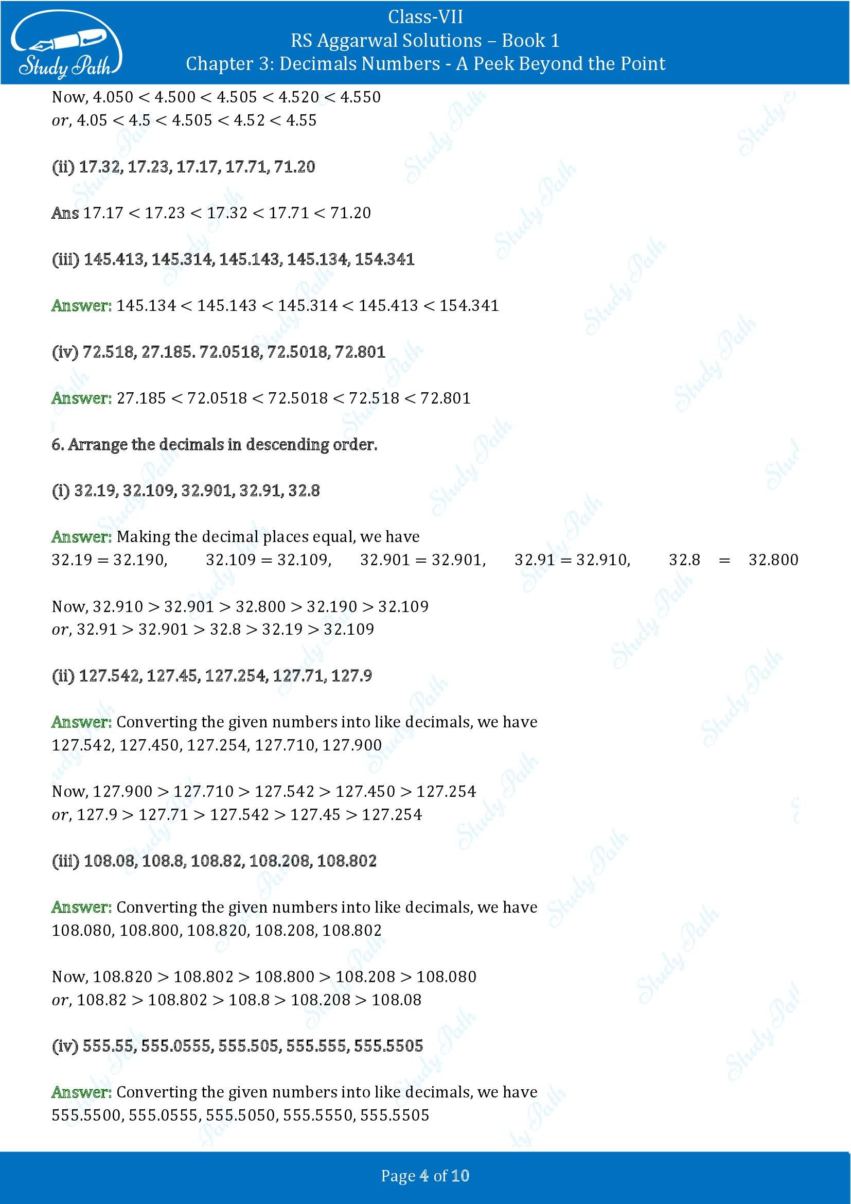 RS Aggarwal Solutions Class 7 Book 1 Chapter 3 Decimals Numbers A Peek Beyond the Point Exercise 3E 00004