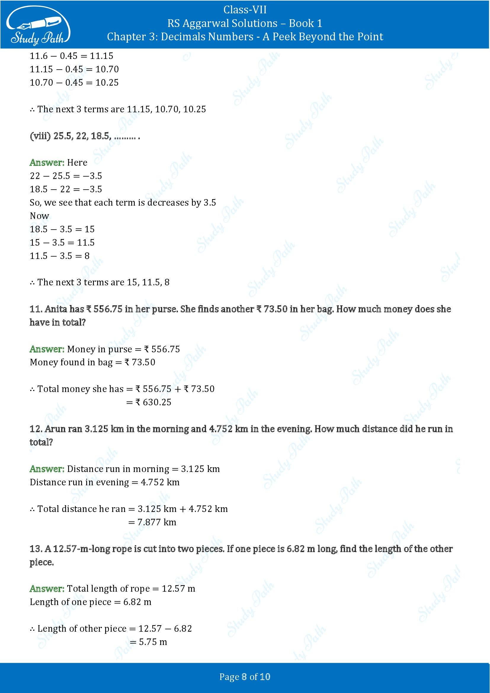 RS Aggarwal Solutions Class 7 Book 1 Chapter 3 Decimals Numbers A Peek Beyond the Point Exercise 3E 00008