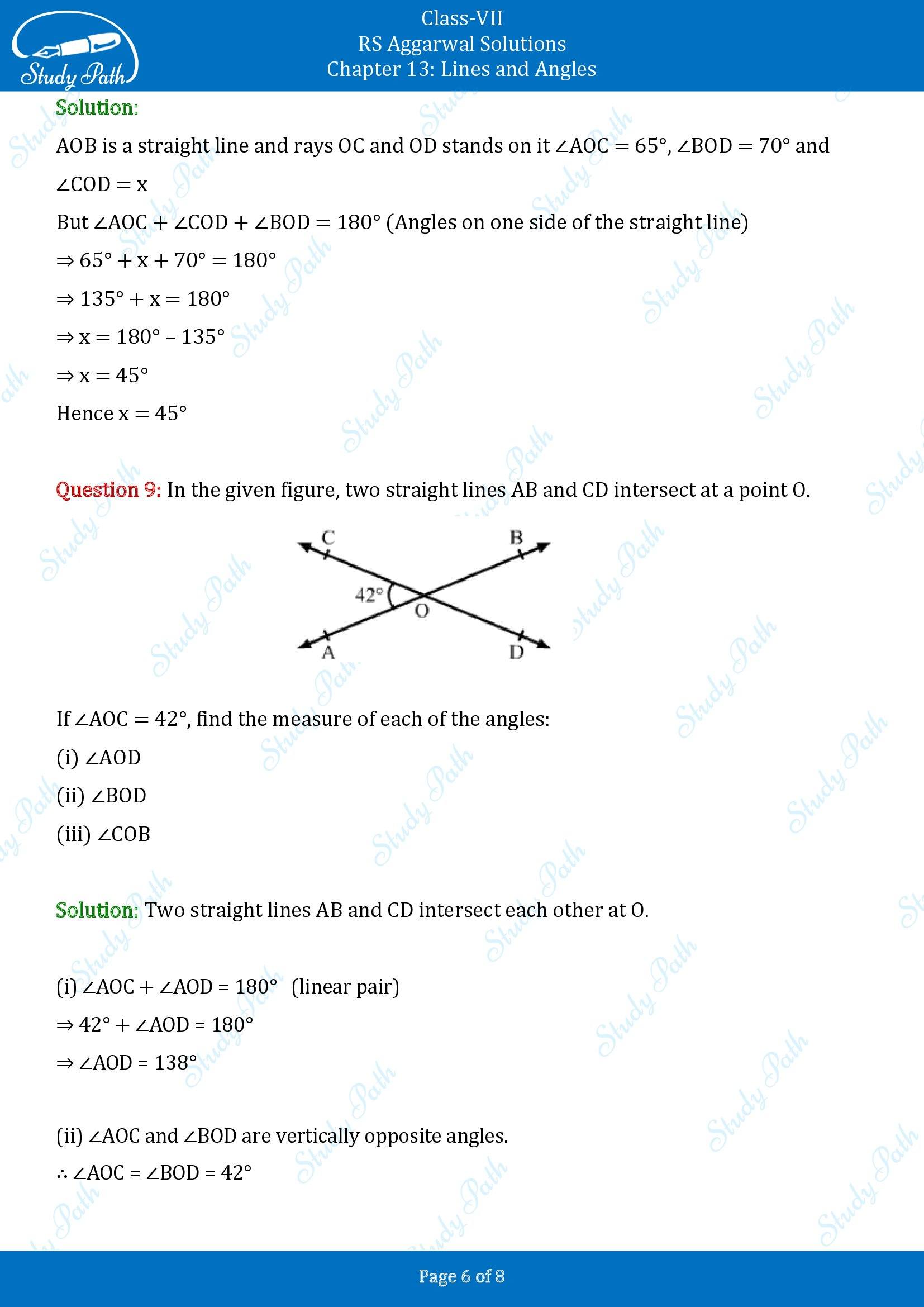 RS Aggarwal Solutions Class 7 Chapter 13 Lines and Angles 00006