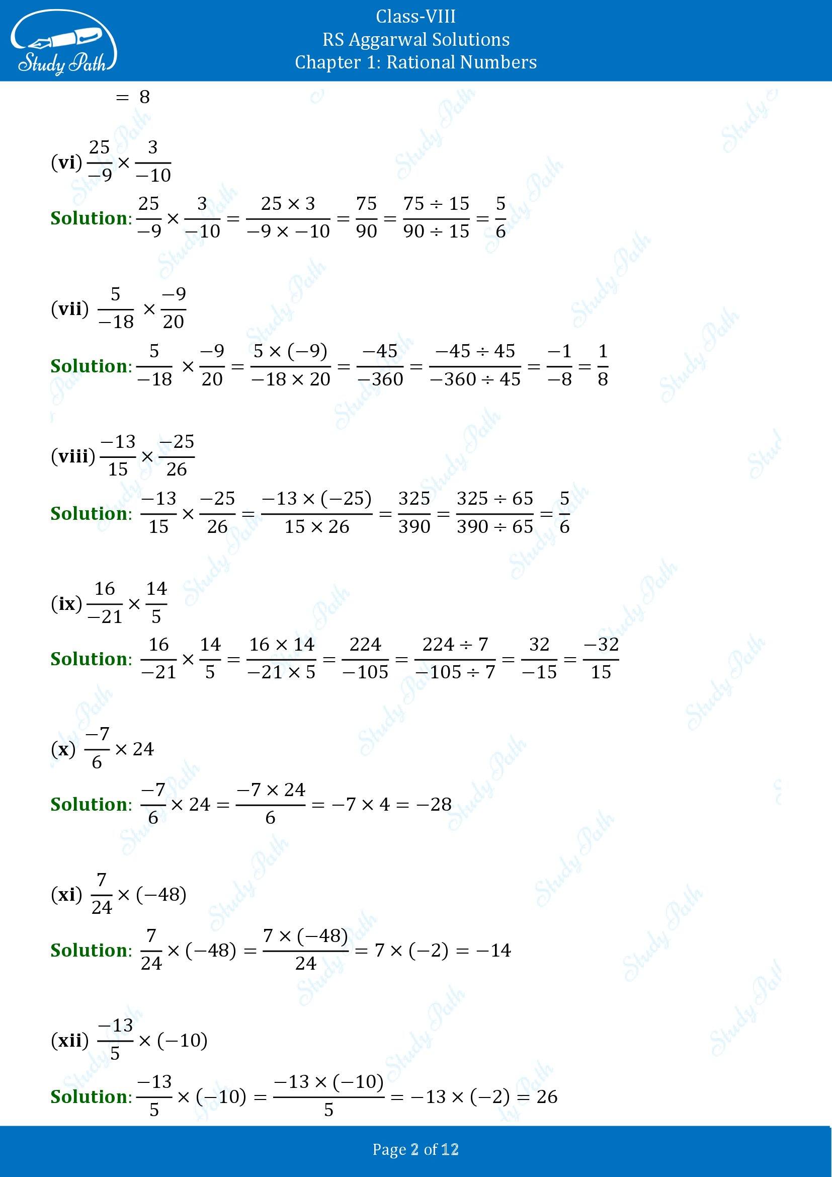 RS Aggarwal Solutions Class 8 Chapter 1 Rational Numbers Exercise 1D 00002