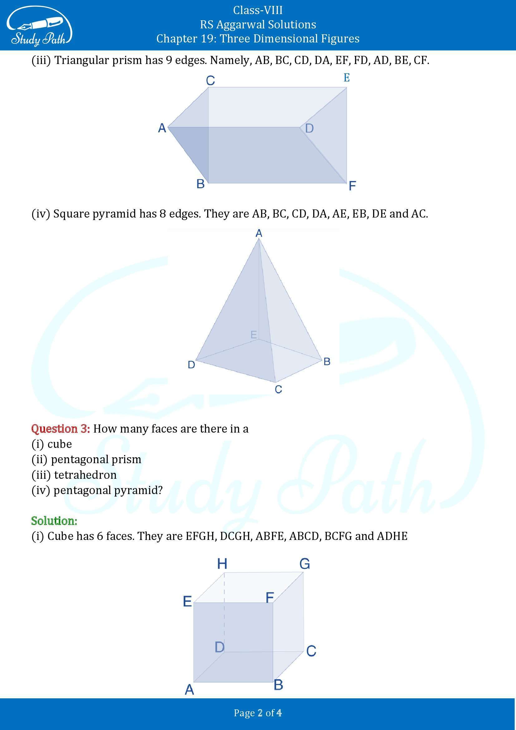 RS Aggarwal Solutions Class 8 Chapter 19 Three Dimensional Figures Exercise 19B 00002