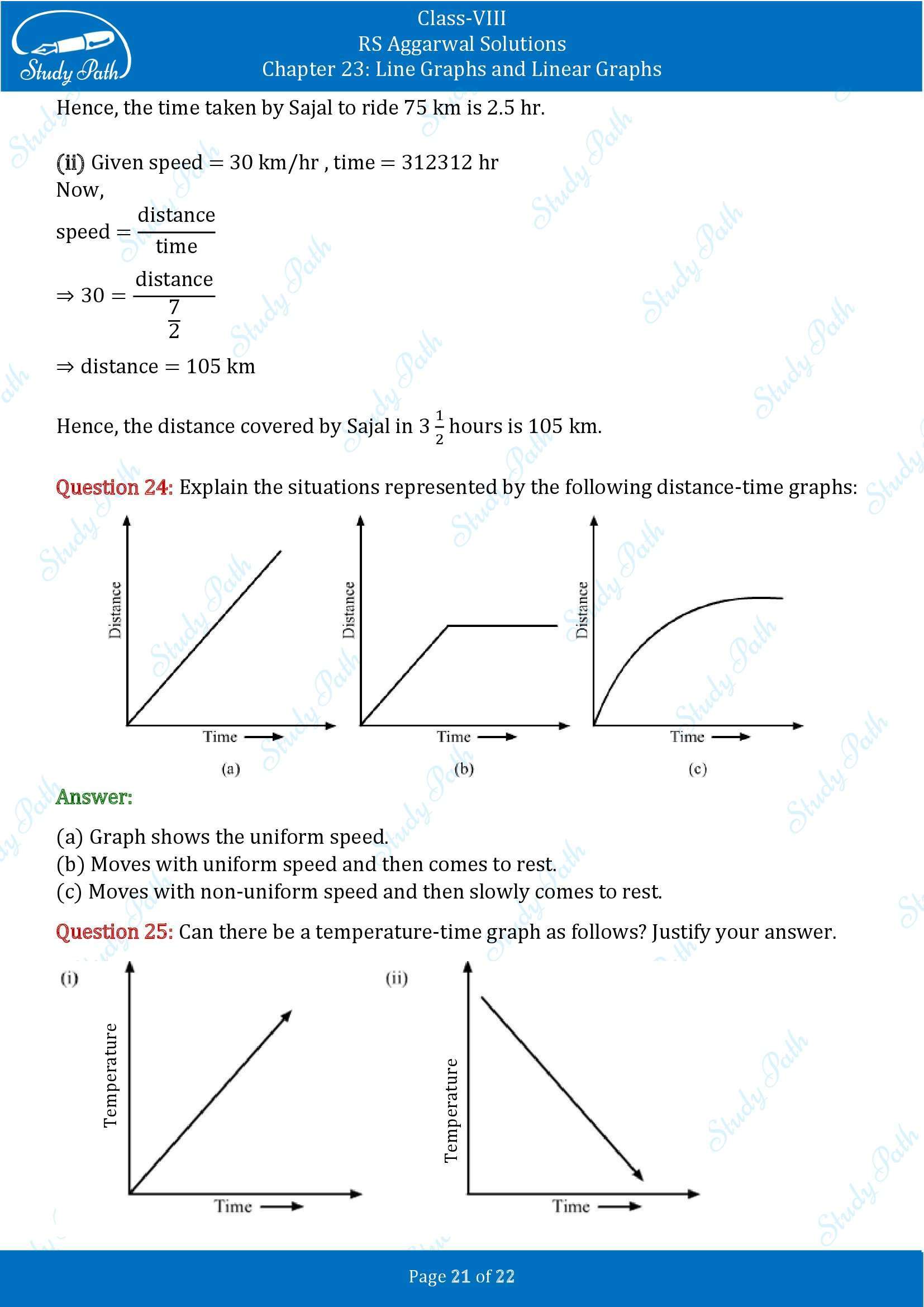 RS Aggarwal Solutions Class 8 Chapter 23 Line Graphs and Linear Graphs Exercise 23 00021