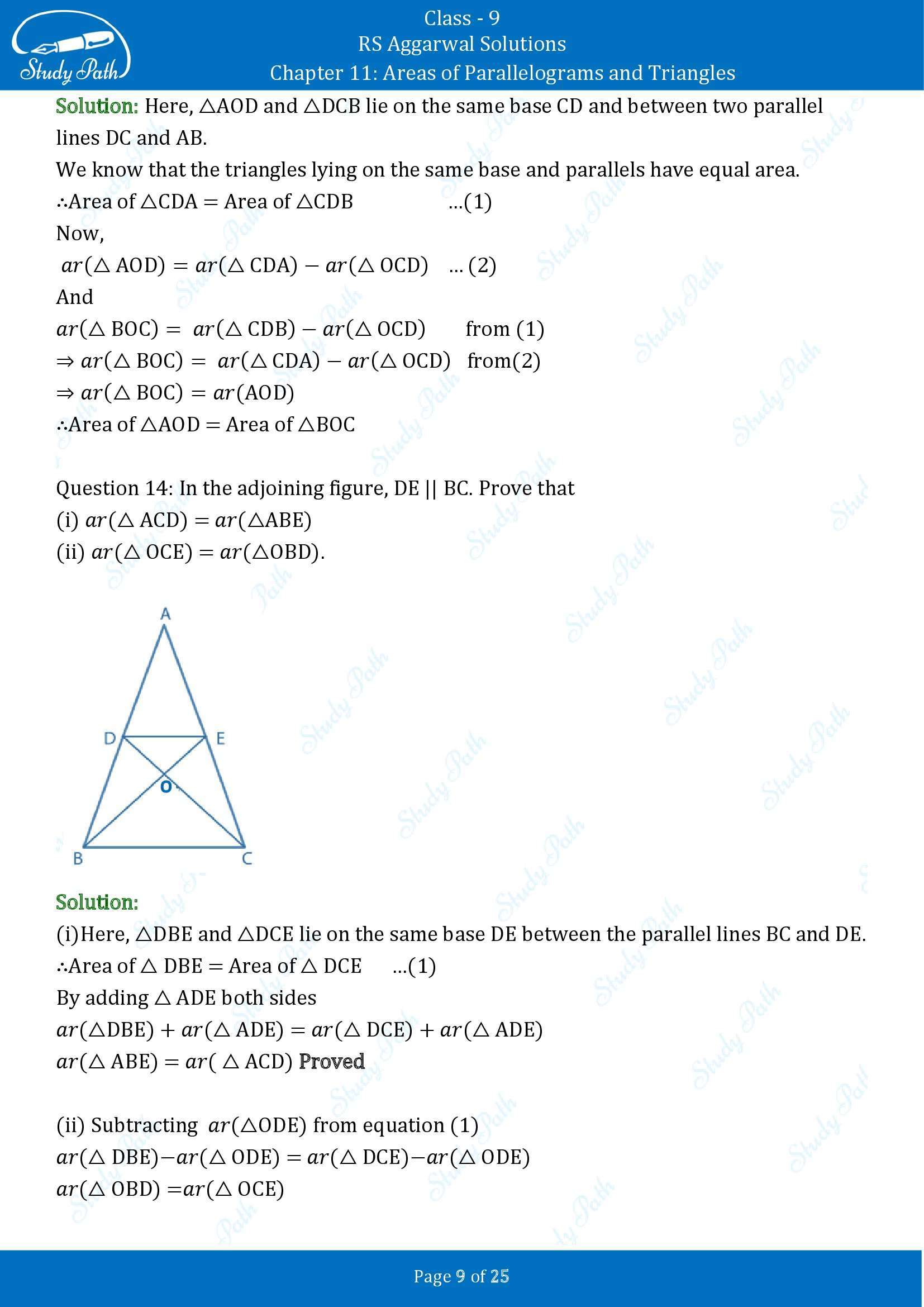 RS Aggarwal Solutions Class 9 Chapter 11 Areas of Parallelograms and Triangles Exercise 11 00009