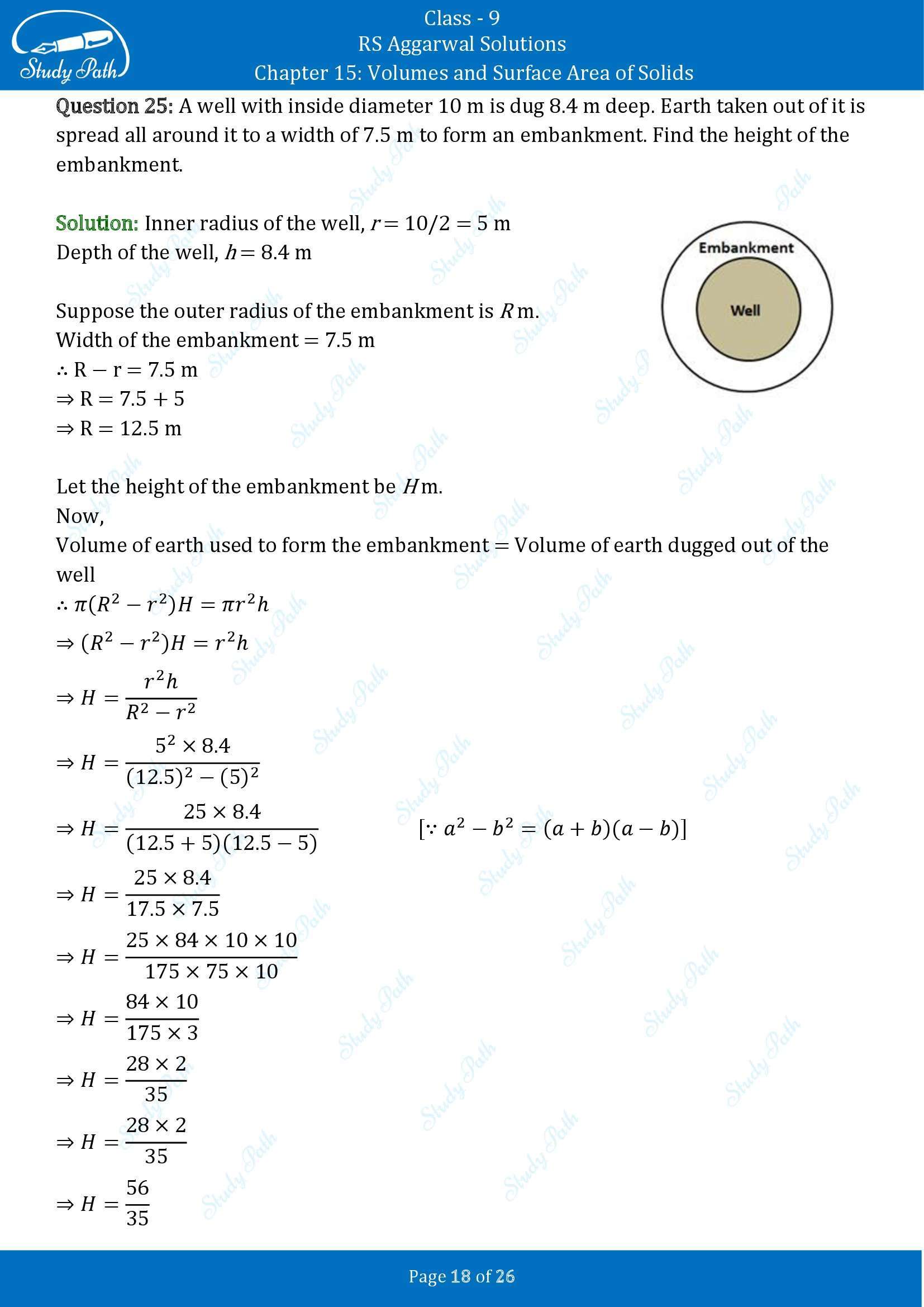 RS Aggarwal Solutions Class 9 Chapter 15 Volumes and Surface Area of Solids Exercise 15B 00018