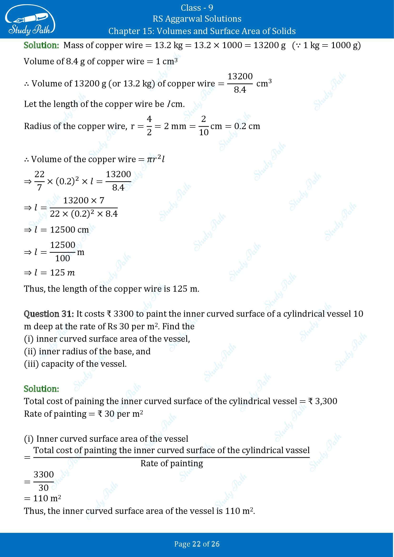 RS Aggarwal Solutions Class 9 Chapter 15 Volumes and Surface Area of Solids Exercise 15B 00022
