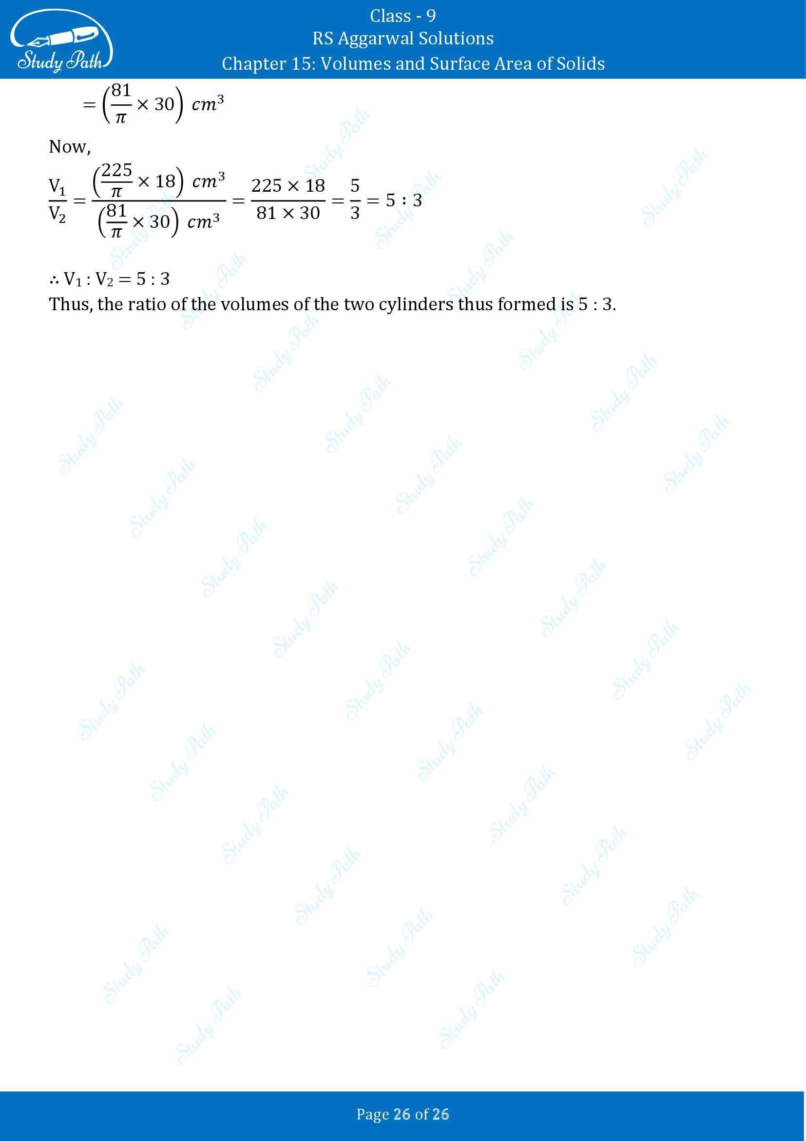 RS Aggarwal Solutions Class 9 Chapter 15 Volumes and Surface Area of Solids Exercise 15B 00026