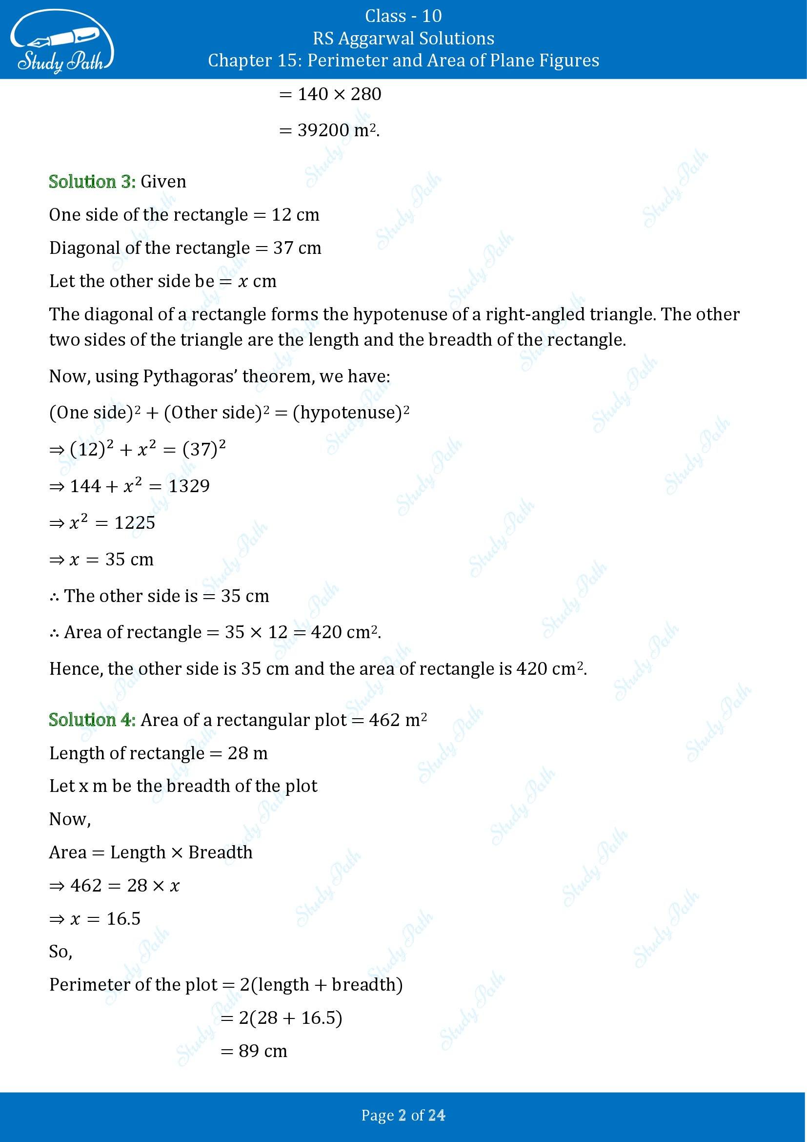 RS Aggarwal Solutions for Class 10 Chapter 15 Perimeter and Area of Plane Figures Exercise 15B 00002