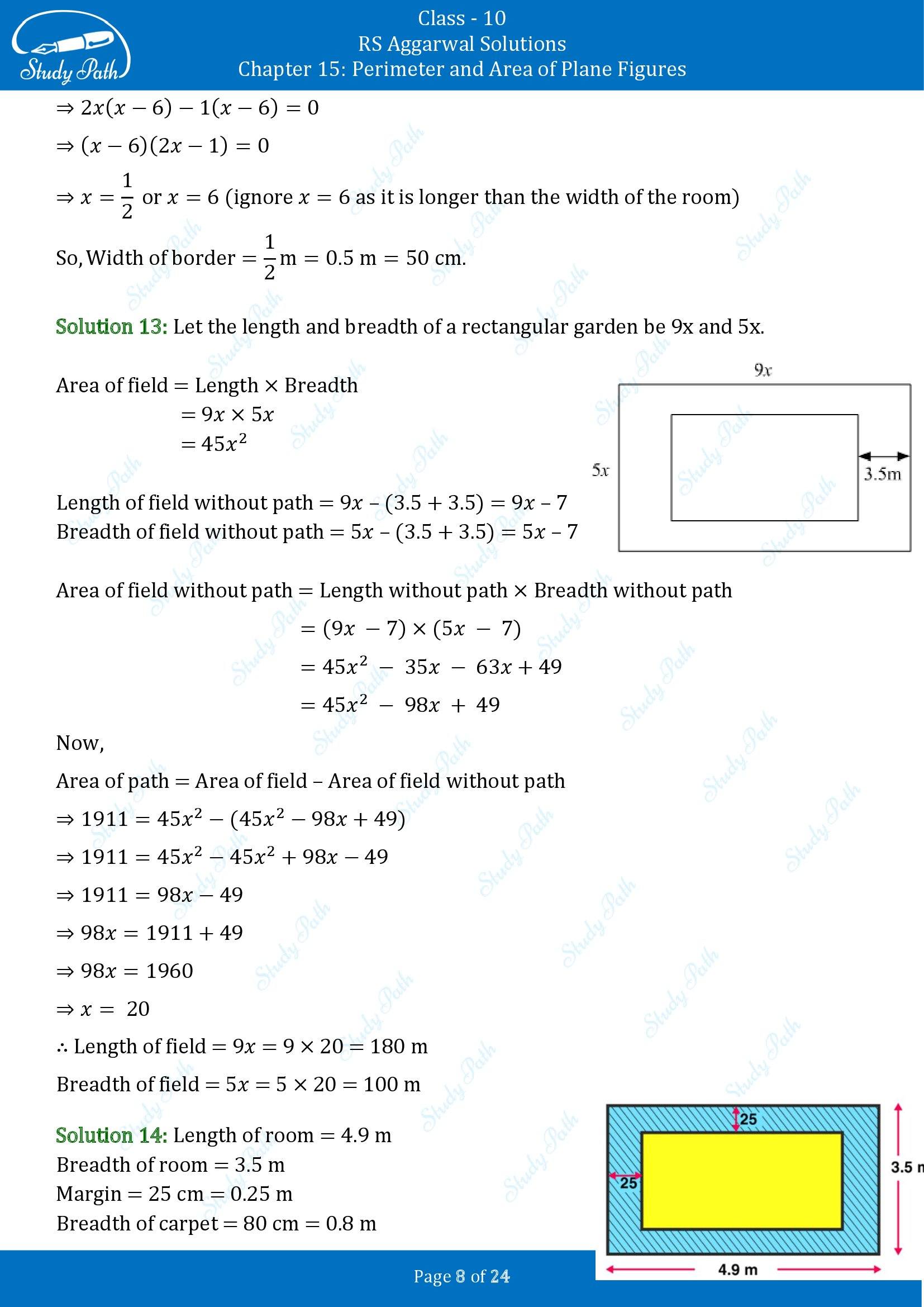RS Aggarwal Solutions for Class 10 Chapter 15 Perimeter and Area of Plane Figures Exercise 15B 00008