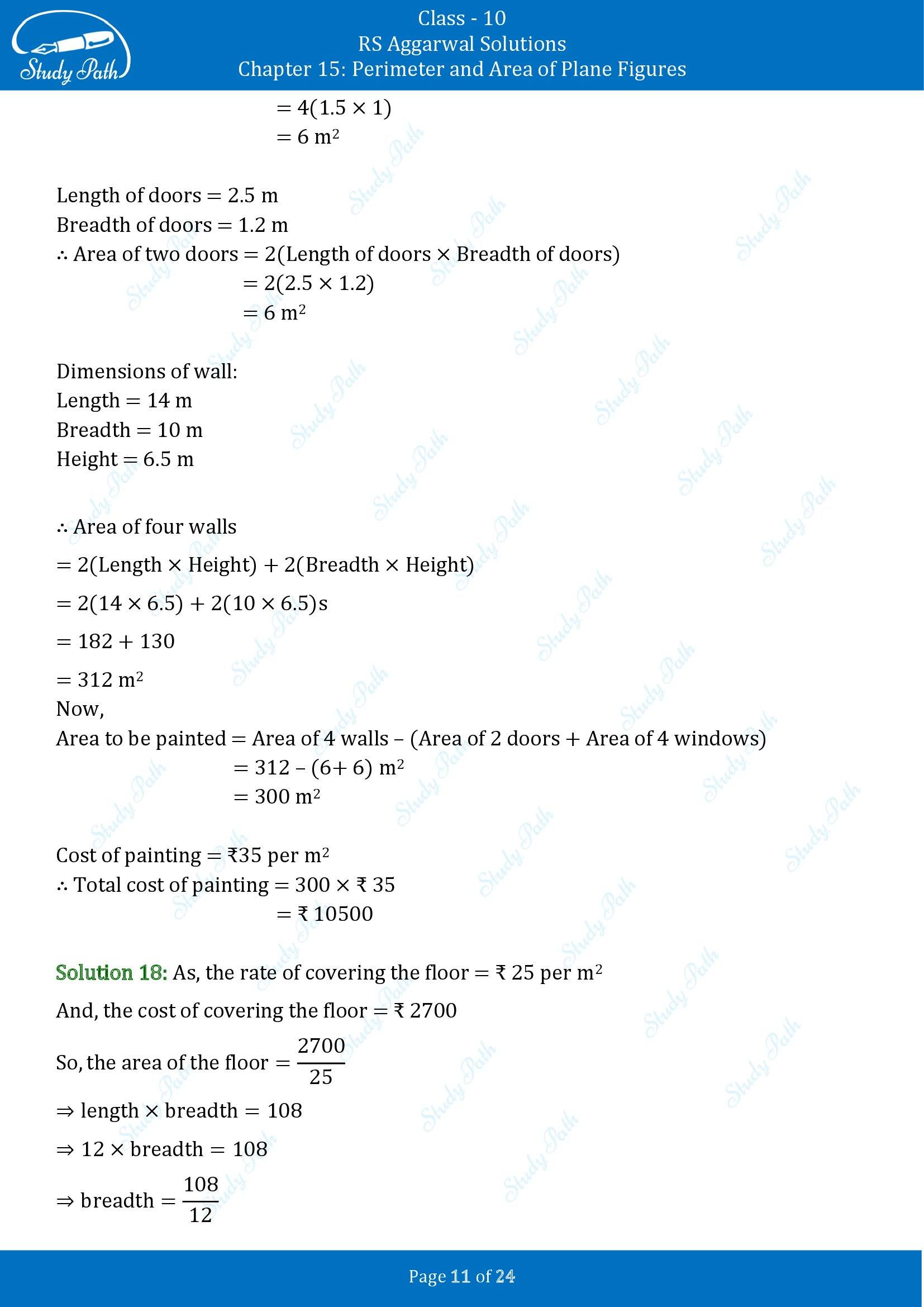 RS Aggarwal Solutions for Class 10 Chapter 15 Perimeter and Area of Plane Figures Exercise 15B 00011