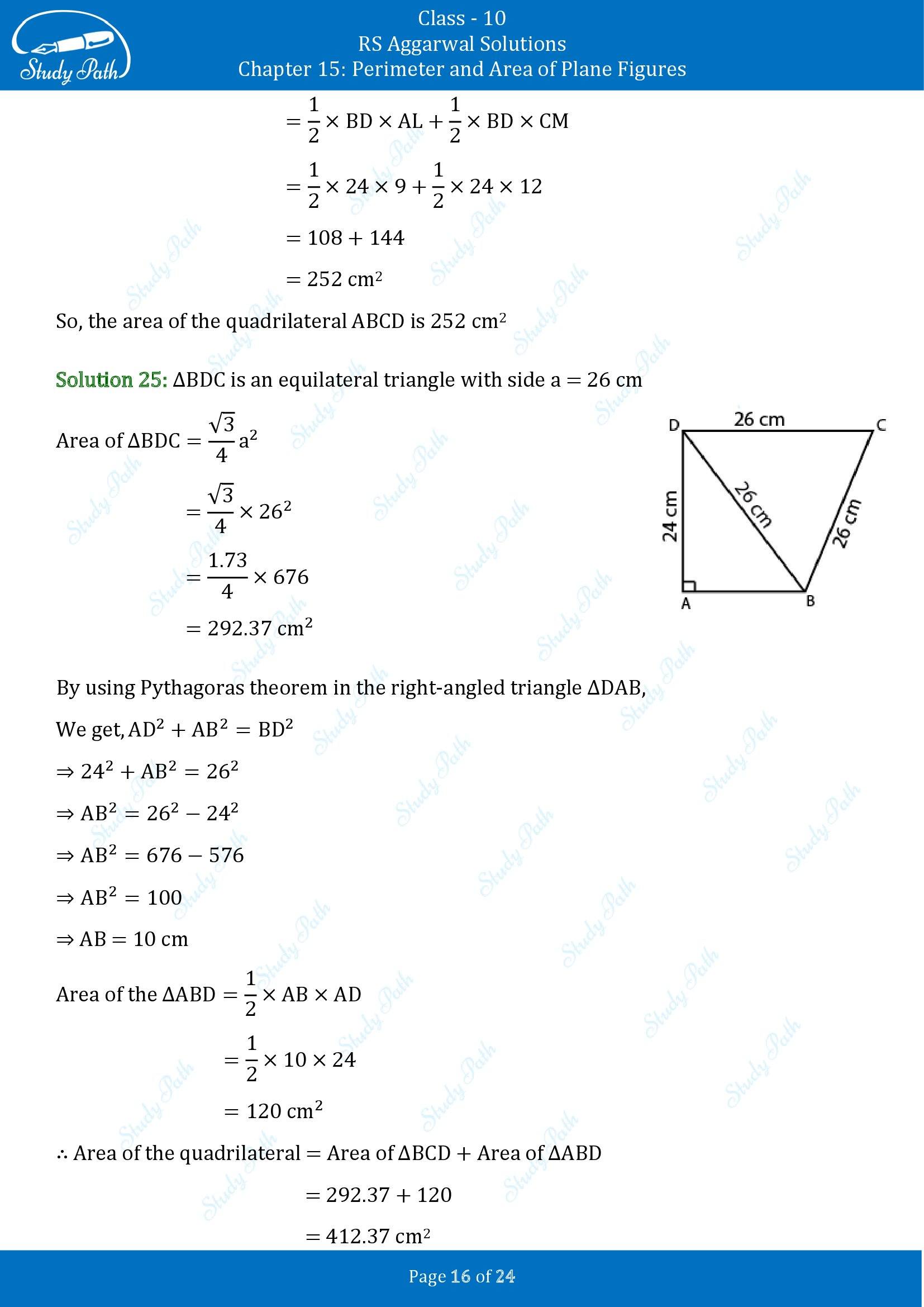 RS Aggarwal Solutions for Class 10 Chapter 15 Perimeter and Area of Plane Figures Exercise 15B 00016