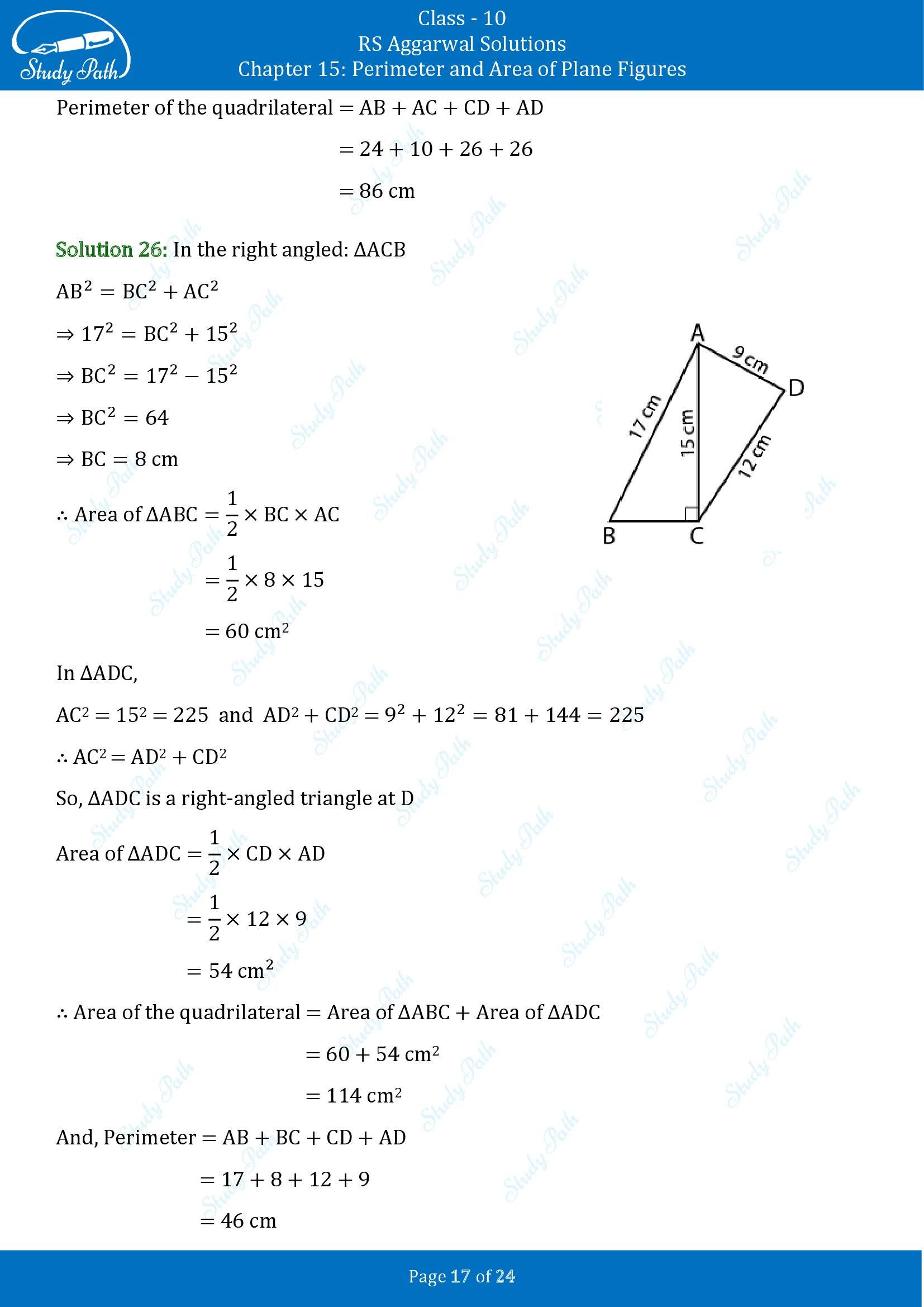RS Aggarwal Solutions for Class 10 Chapter 15 Perimeter and Area of Plane Figures Exercise 15B 00017