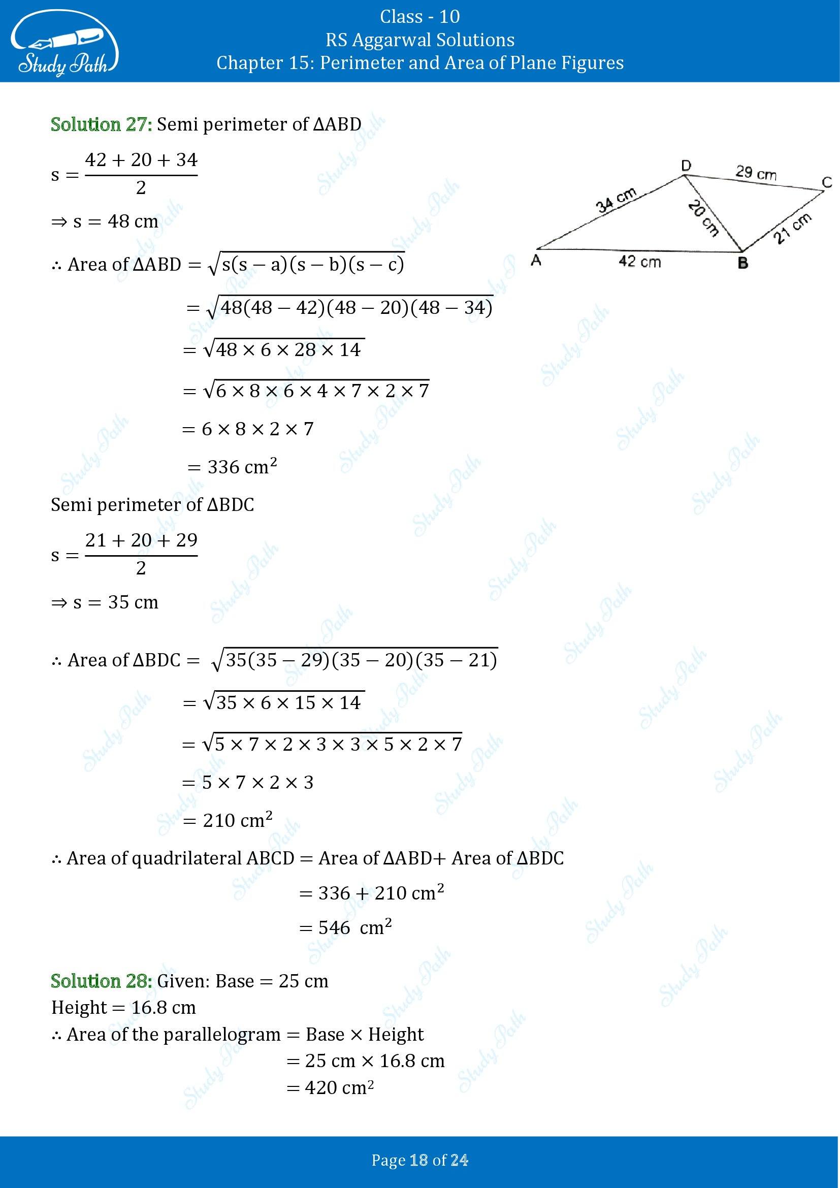 RS Aggarwal Solutions for Class 10 Chapter 15 Perimeter and Area of Plane Figures Exercise 15B 00018