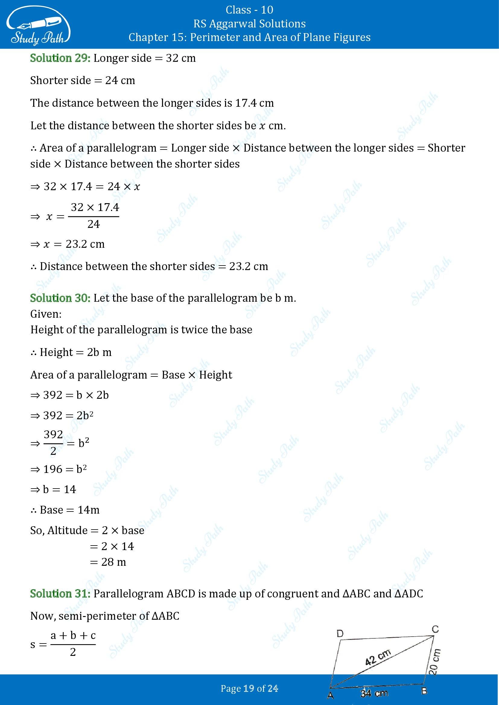 RS Aggarwal Solutions for Class 10 Chapter 15 Perimeter and Area of Plane Figures Exercise 15B 00019
