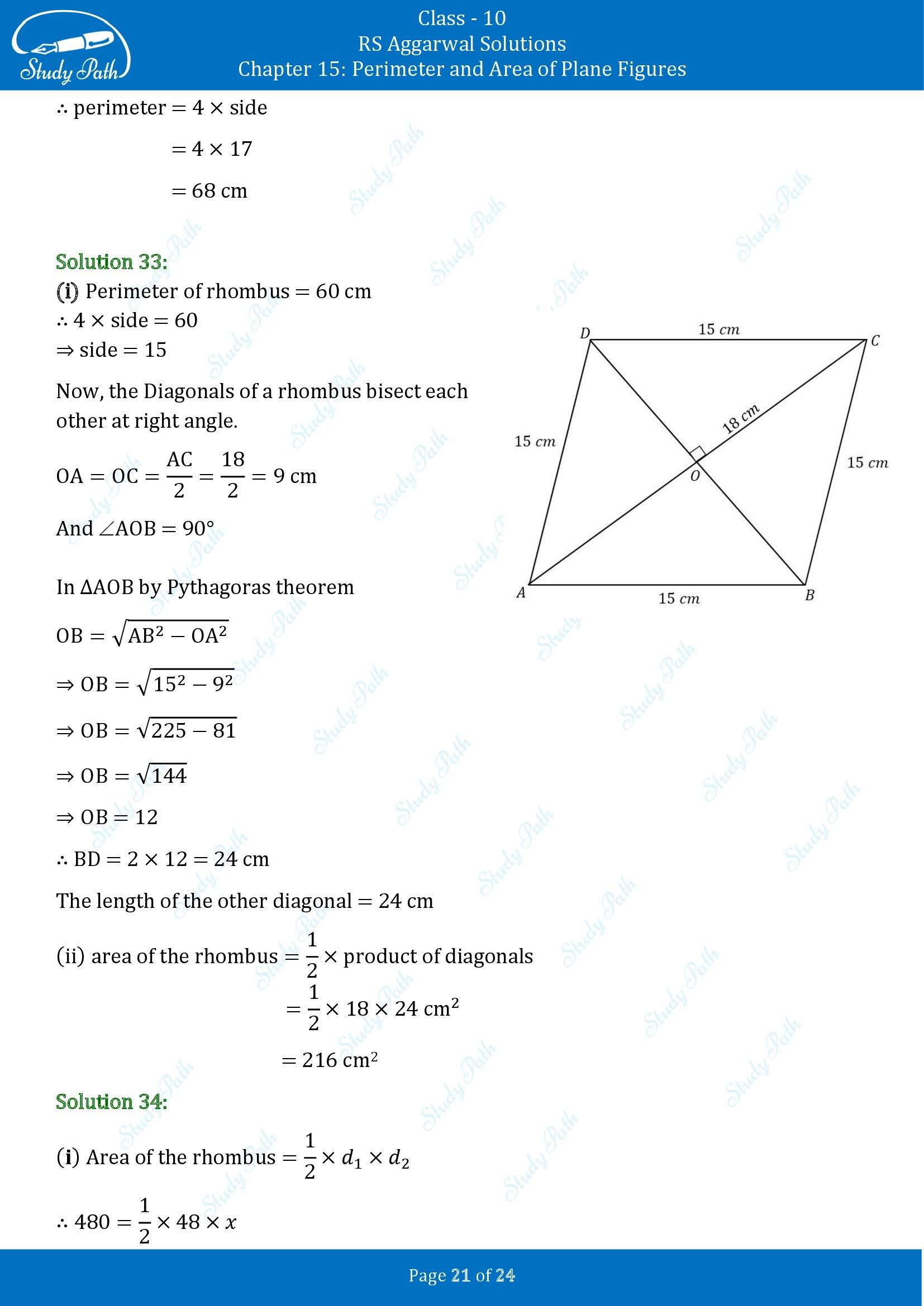 RS Aggarwal Solutions for Class 10 Chapter 15 Perimeter and Area of Plane Figures Exercise 15B 00021