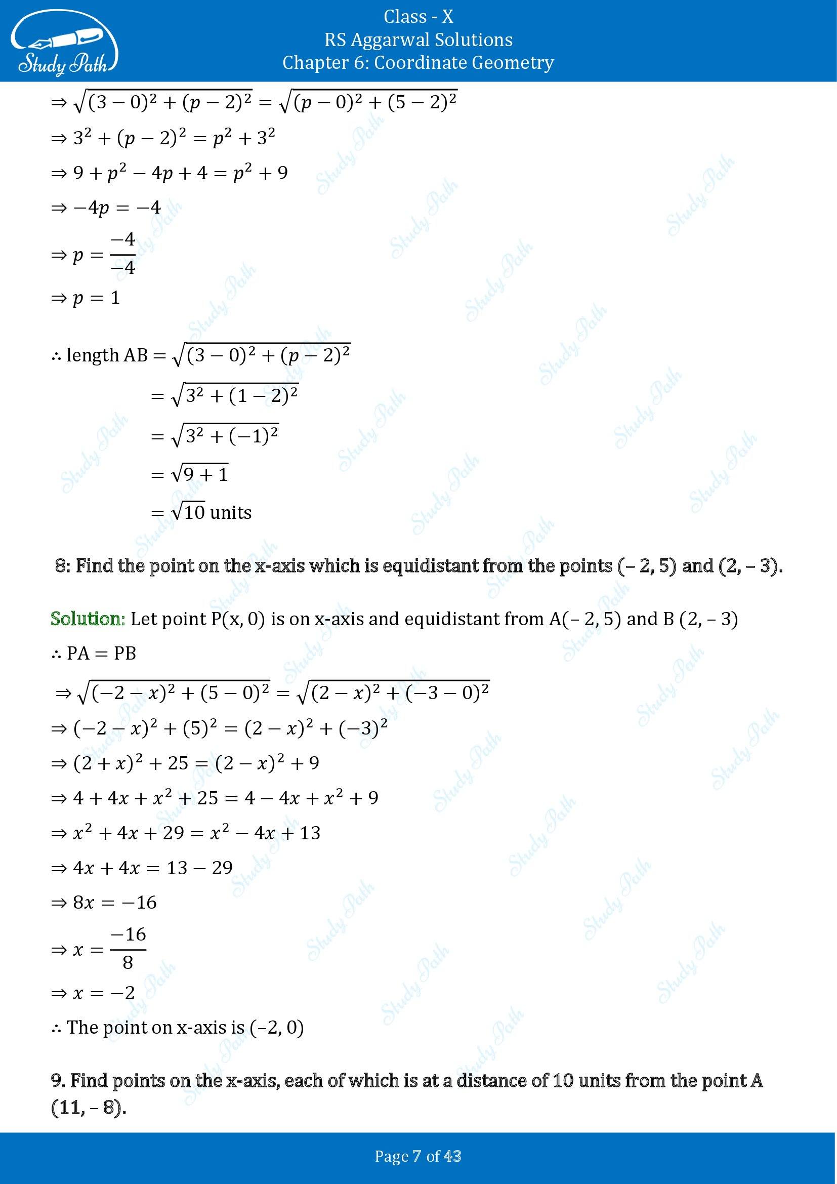 RS Aggarwal Solutions for Class 10 Chapter 6 Coordinate Geometry Exercise 6A 00007